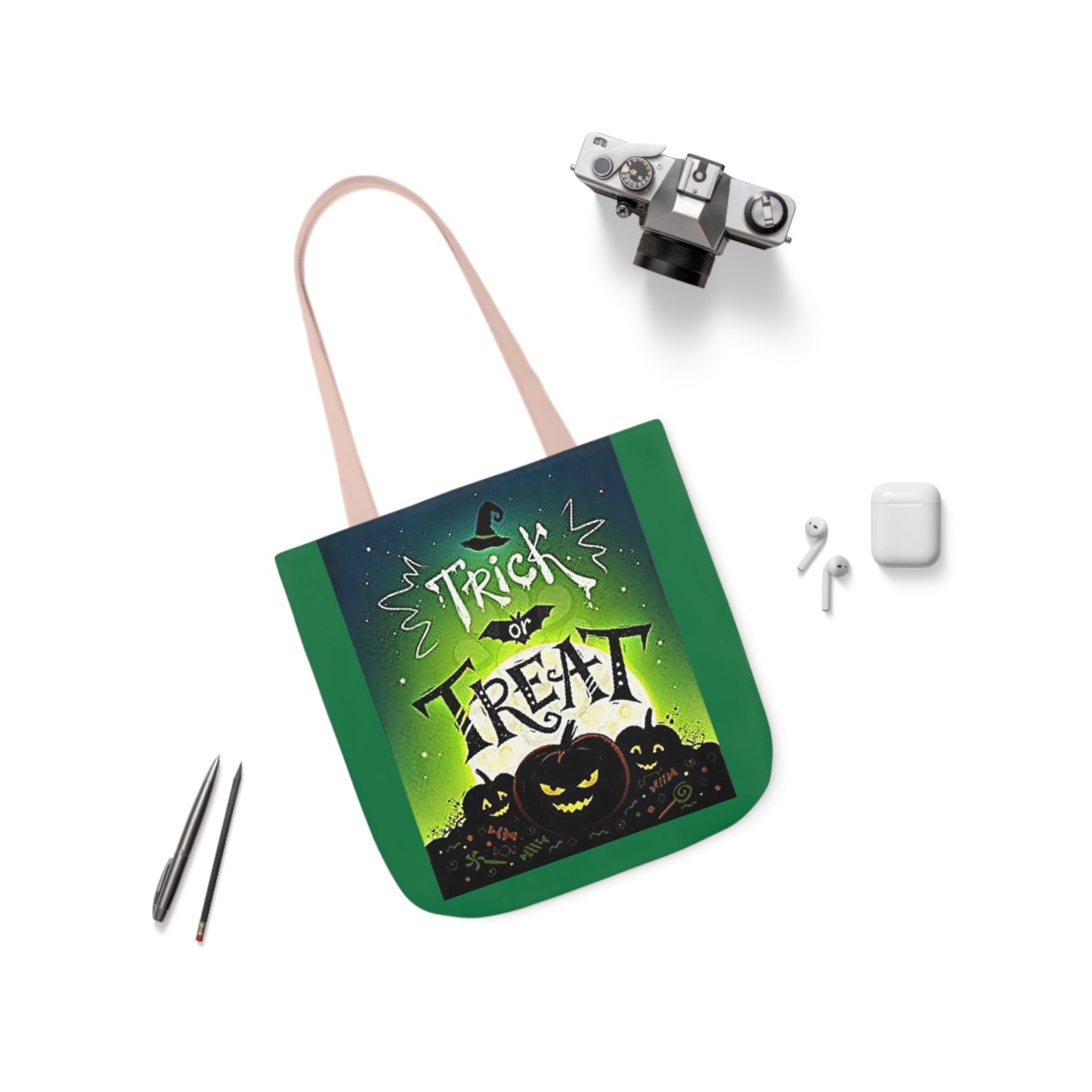 Trick or Treat - Canvas Tote Bag, 5-Color Straps - Halloween