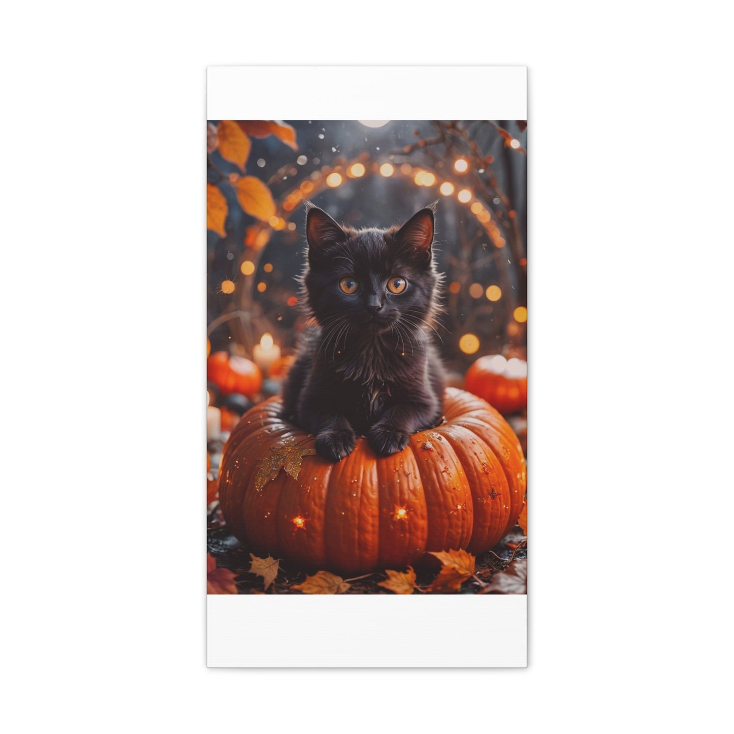 Kitty in Pumkin - Canvas Stretched, 0.75" - Halloween