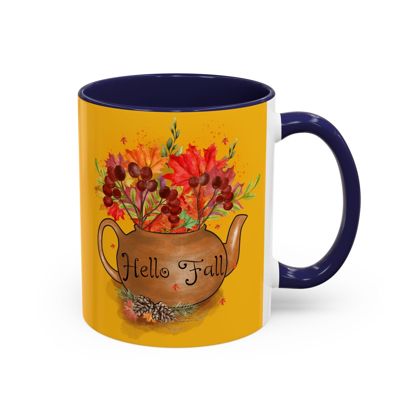 Hello Fall - Accent Coffee Mug (11, 15oz)