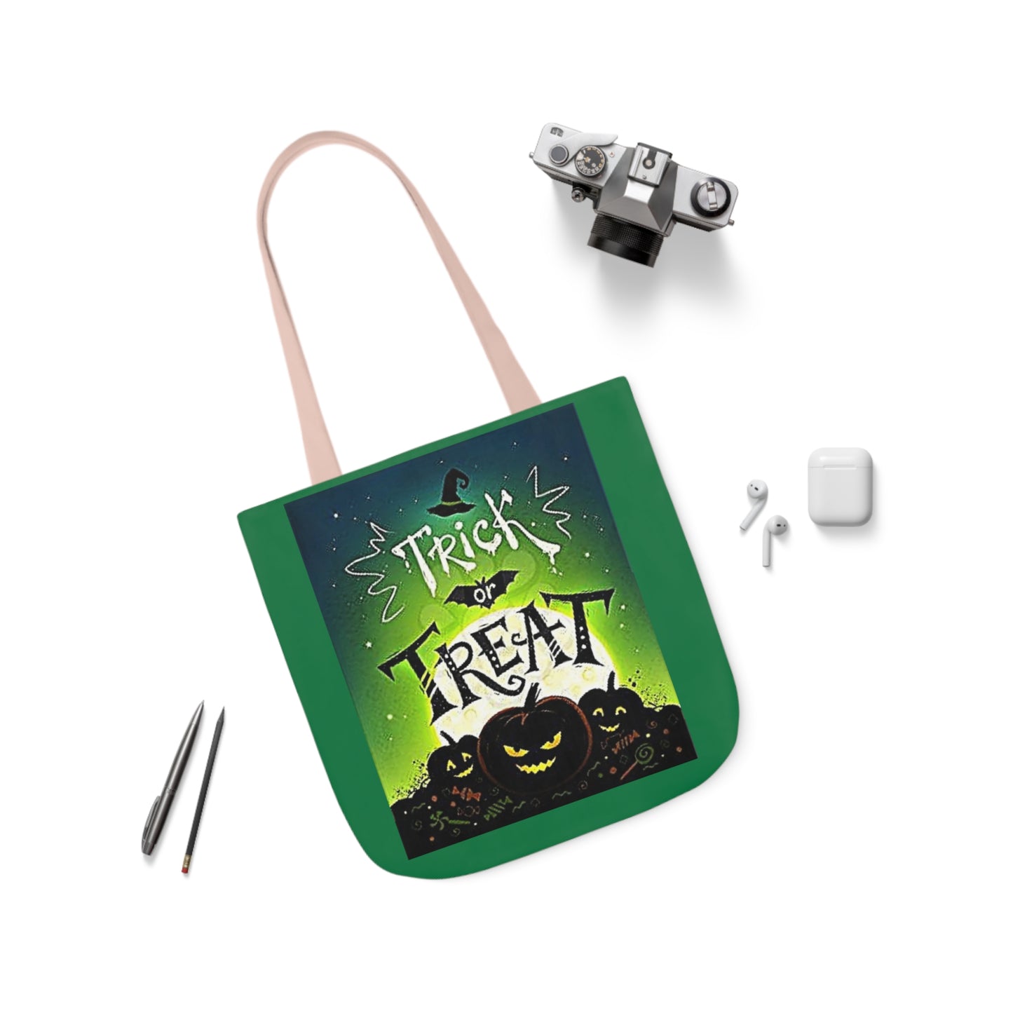 Trick or Treat - Canvas Tote Bag, 5-Color Straps - Halloween