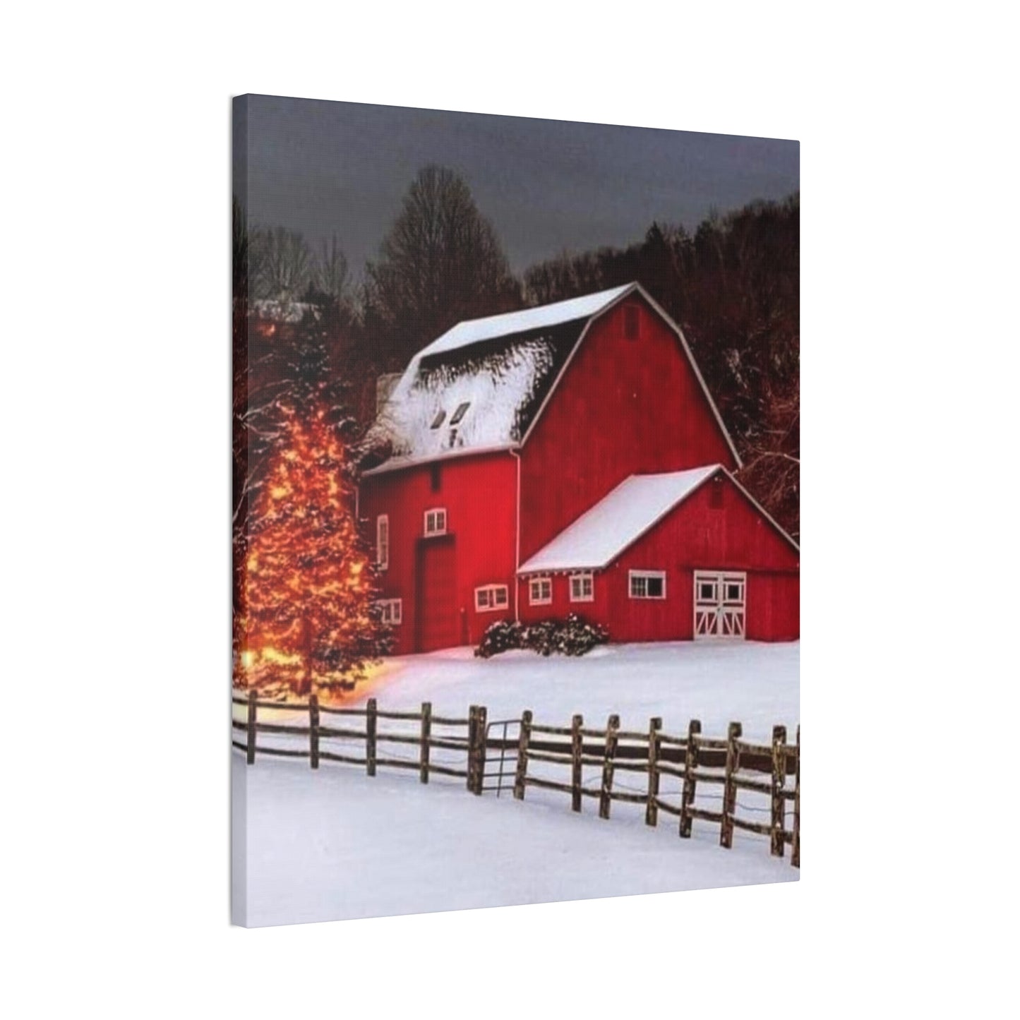 Barn in Winter - Canvas Stretched, 0.75"