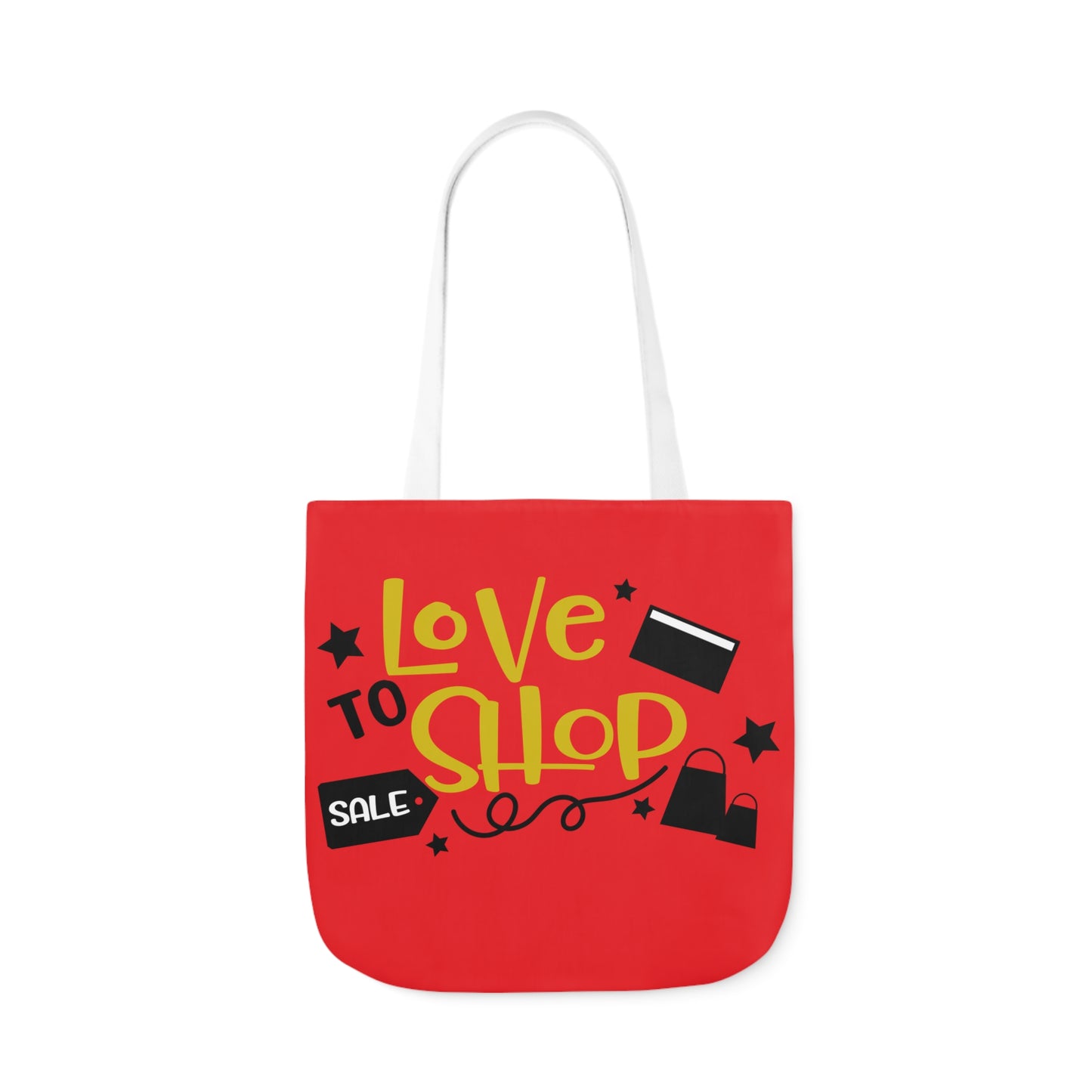 Love to Shop = Canvas Tote Bag, 5-Color Straps - Mother's Day