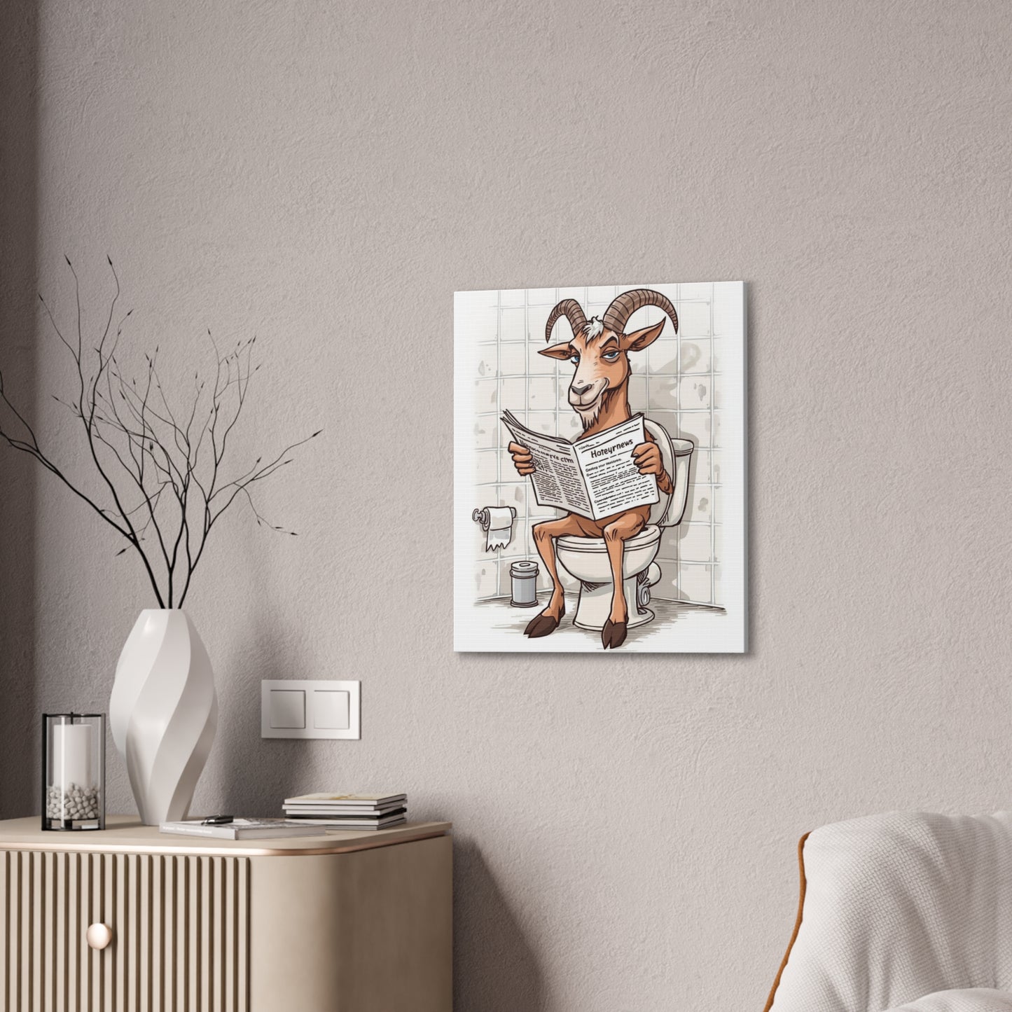 Billy on the can - Canvas Stretched, 0.75" - Wall Art 2026 - Bathroom Humor