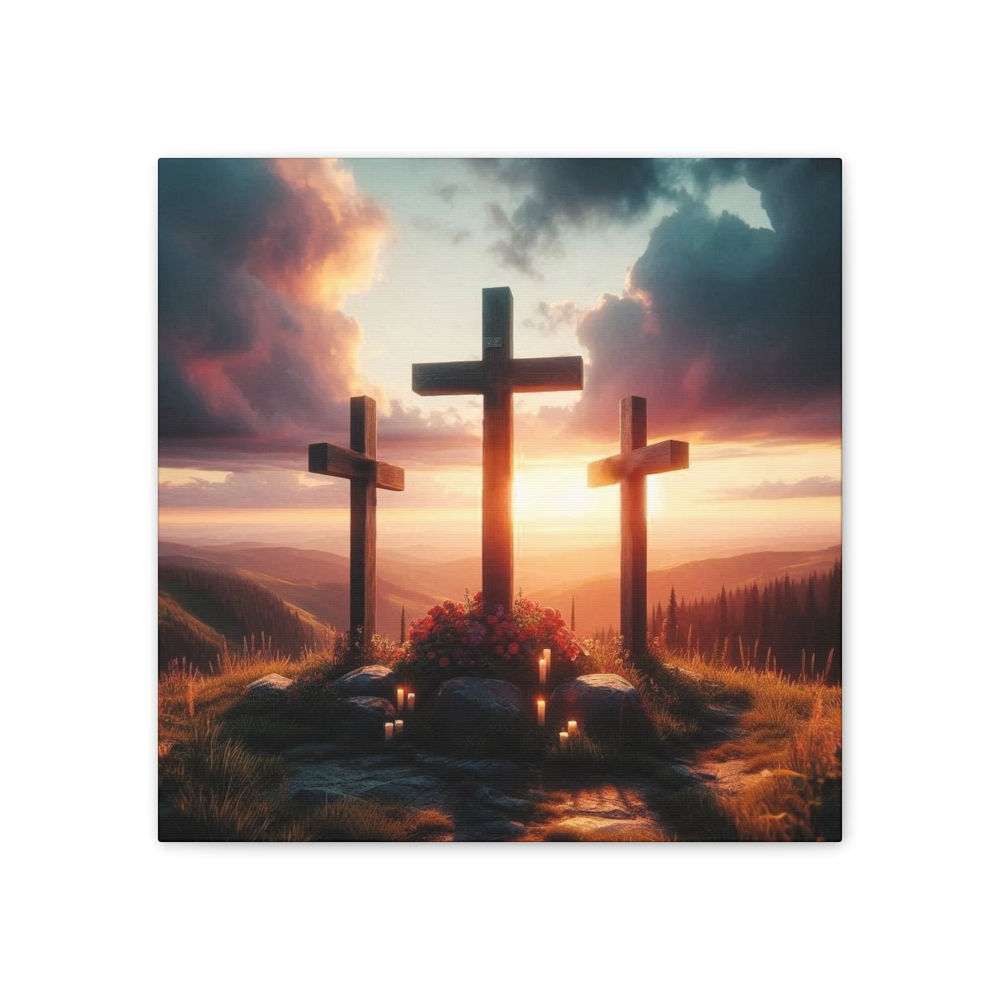 aa-Calvary -  Canvas Stretched, 0.75" - Father's Day - Mother's Day - Easter