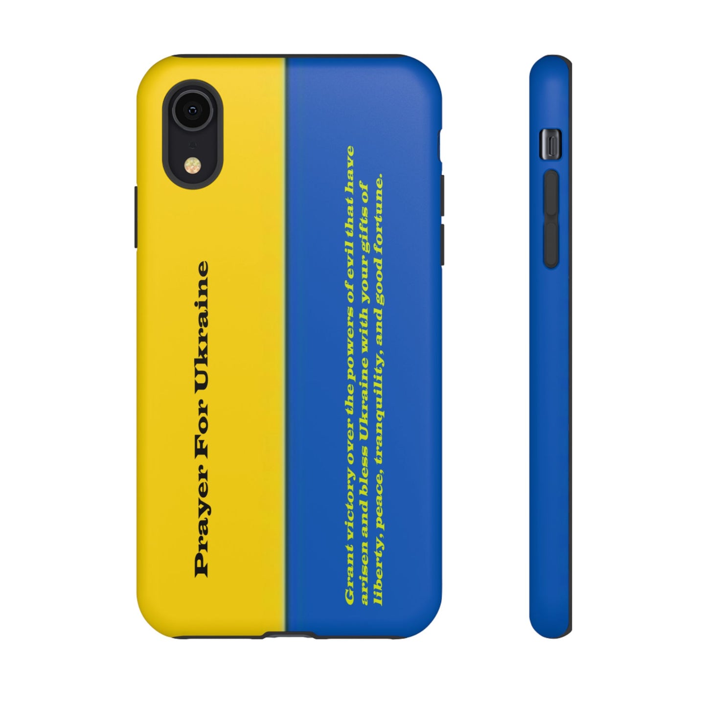 Flag of Ukraine with Prayer - Flag Phone Cases