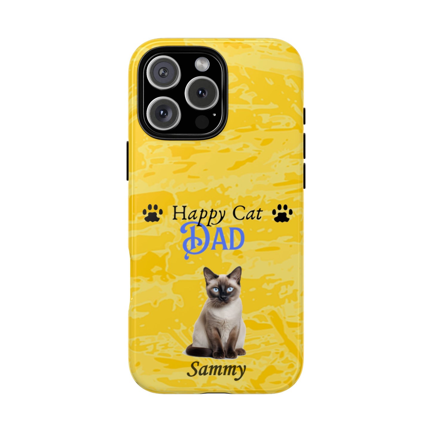 Happy Cat Dad - Personalized - Whimsical Phone Cases - Father's Day