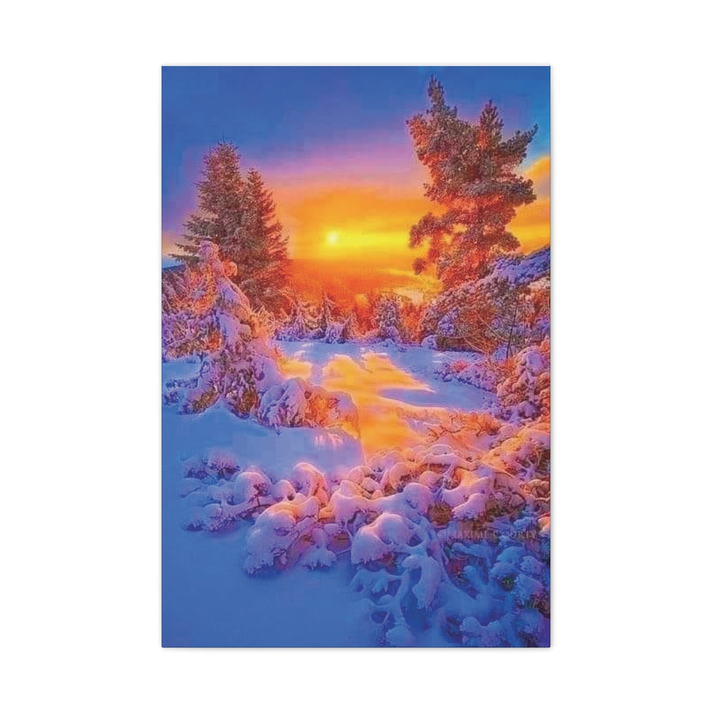 Winter Sunset - Canvas Stretched, 0.75"