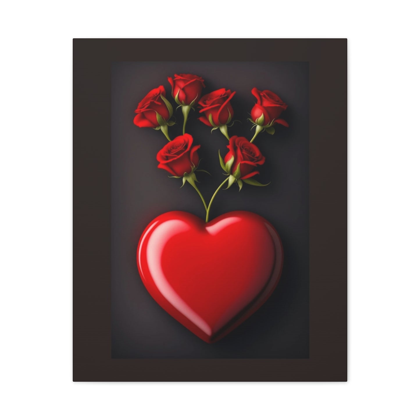 Heart and Roses - Canvas Stretched, 0.75" - Mother's Day