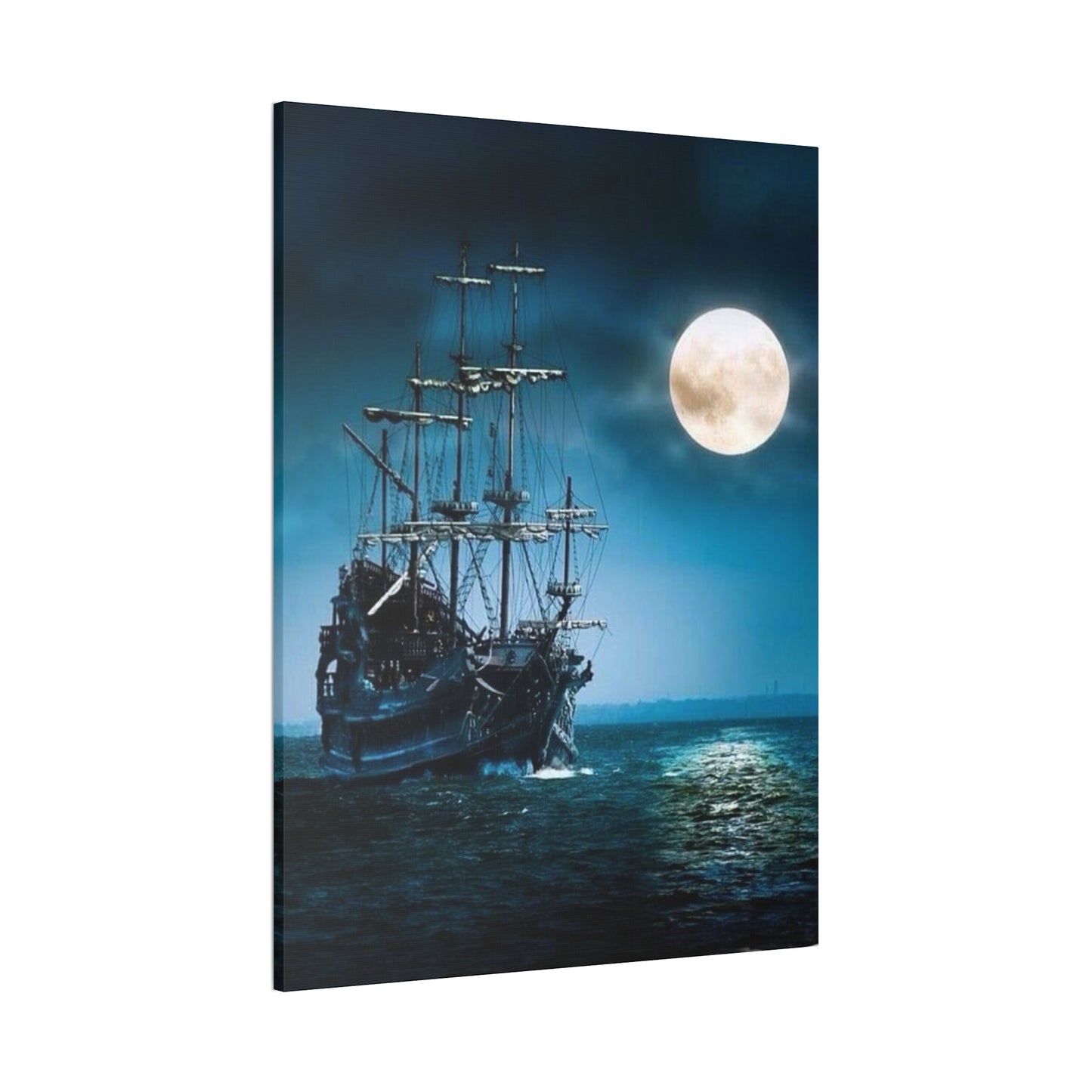 At Sea by Moonlight - Canvas Stretched, 0.75"