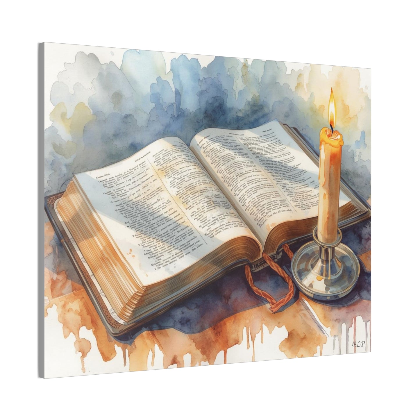 Bible by Candlelight - Canvas Stretched, 0.75" - 2026 Wall Art - Religion