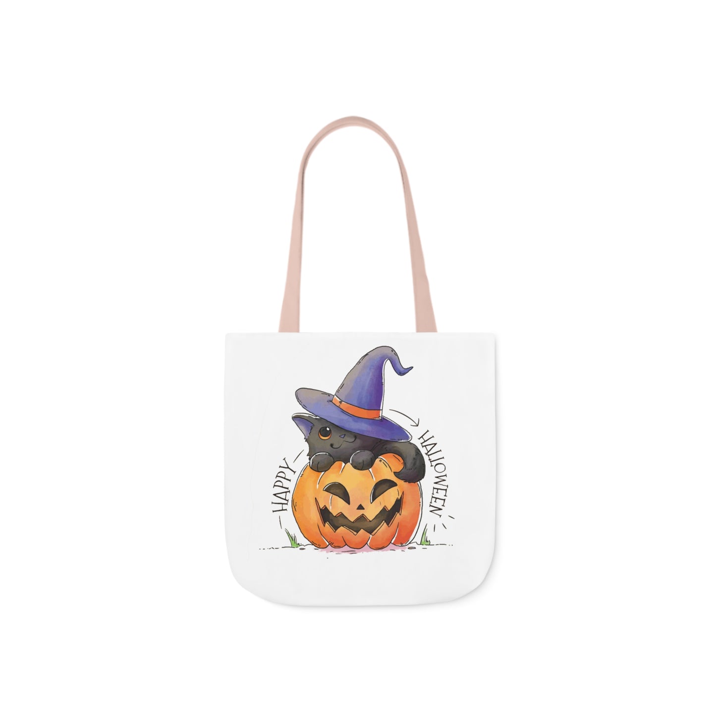 Happy Halloween - Canvas Tote Bag, 5-Color Straps - Halloween