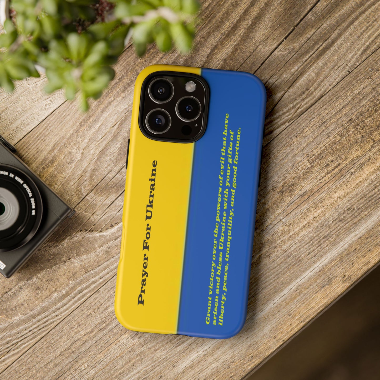 Flag of Ukraine with Prayer - Flag Phone Cases