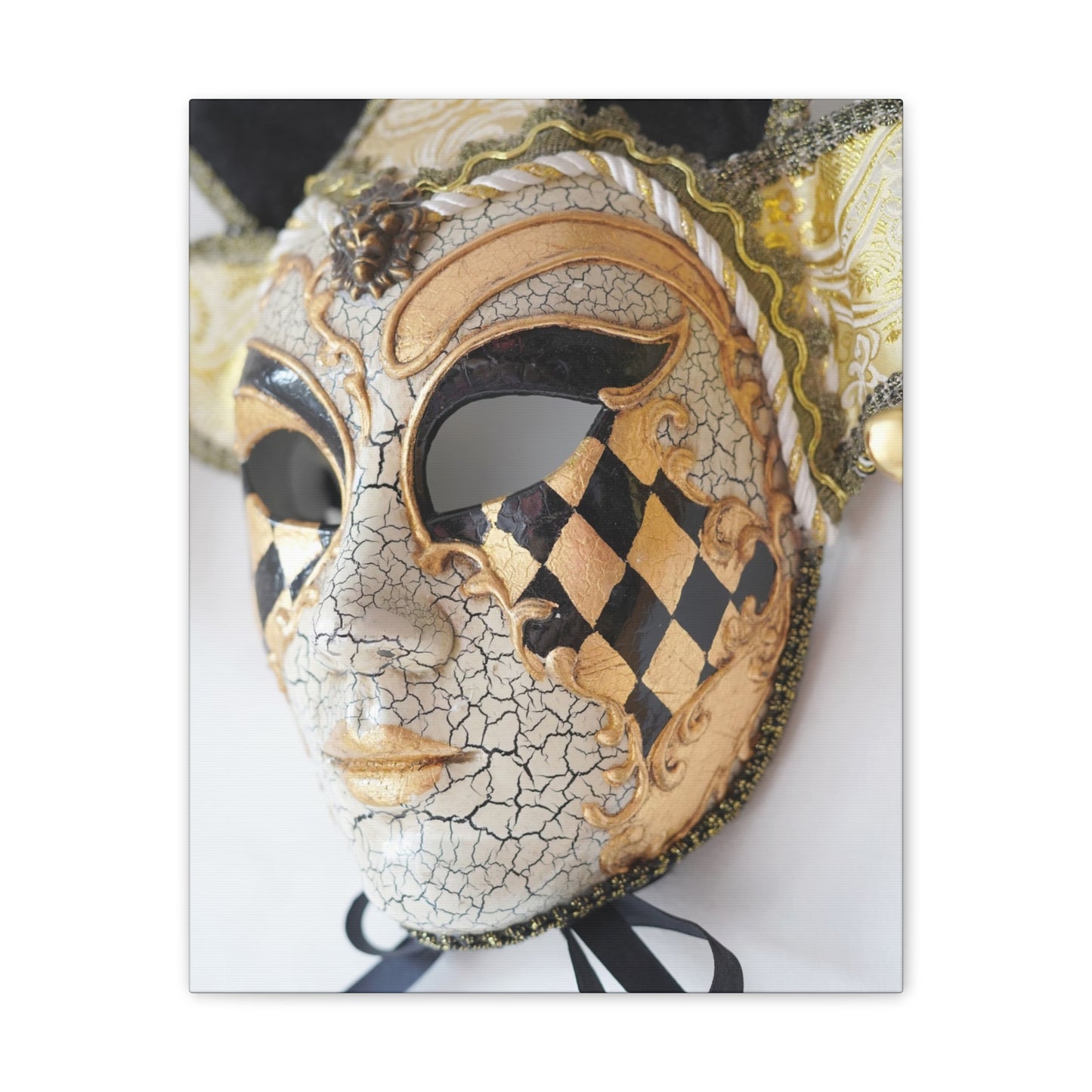 Gold and Silver Mask - Canvas Stretched, 0.75"