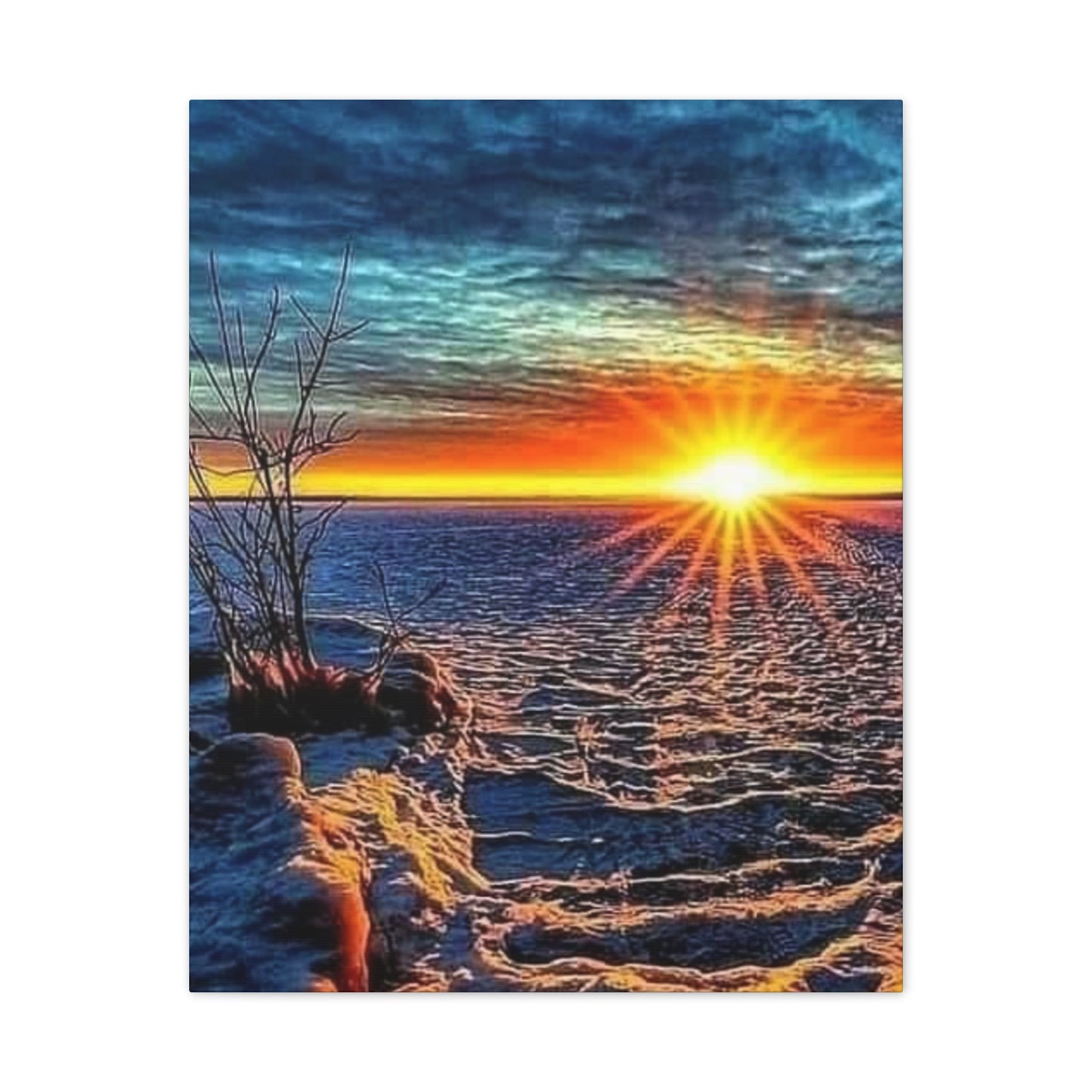 Sunrise on the Ocean - Canvas Stretched, 0.75"