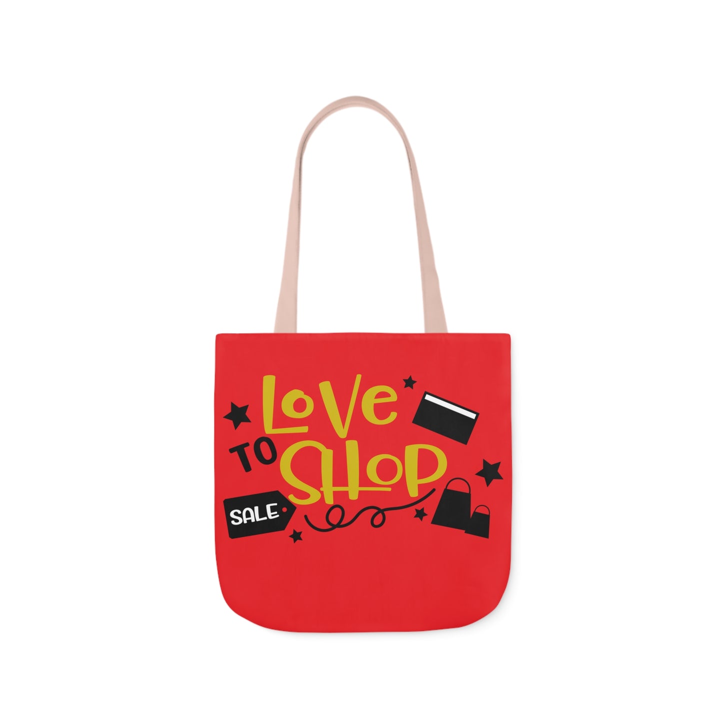 Love to Shop = Canvas Tote Bag, 5-Color Straps - Mother's Day