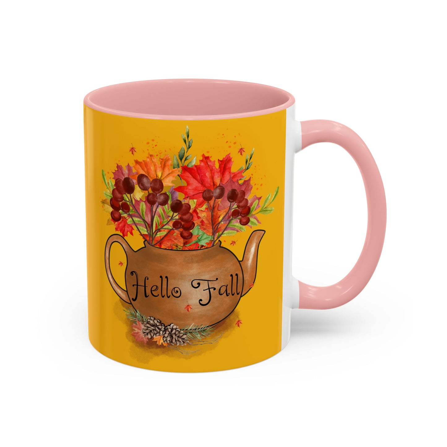 Hello Fall - Accent Coffee Mug (11, 15oz)