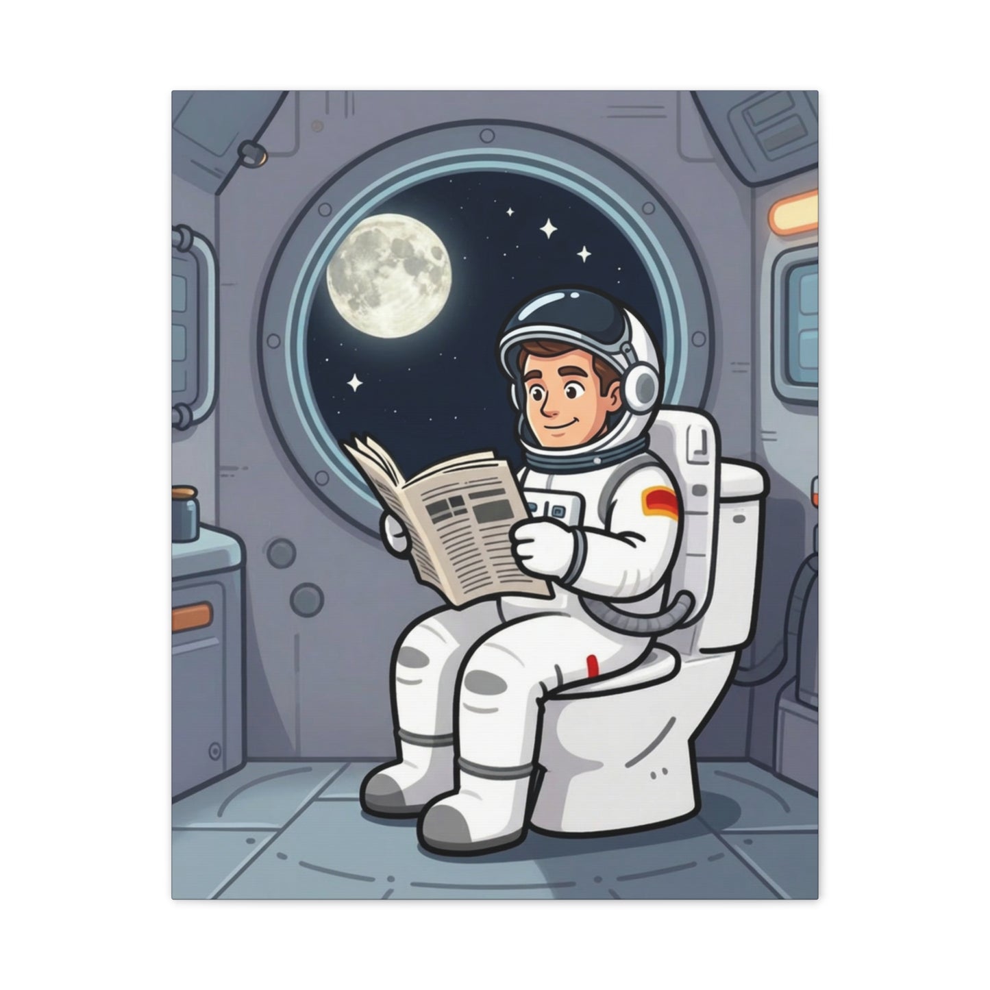 Space Library - Canvas Stretched, 0.75" - Wall Art 2026 - Bathroom Humor