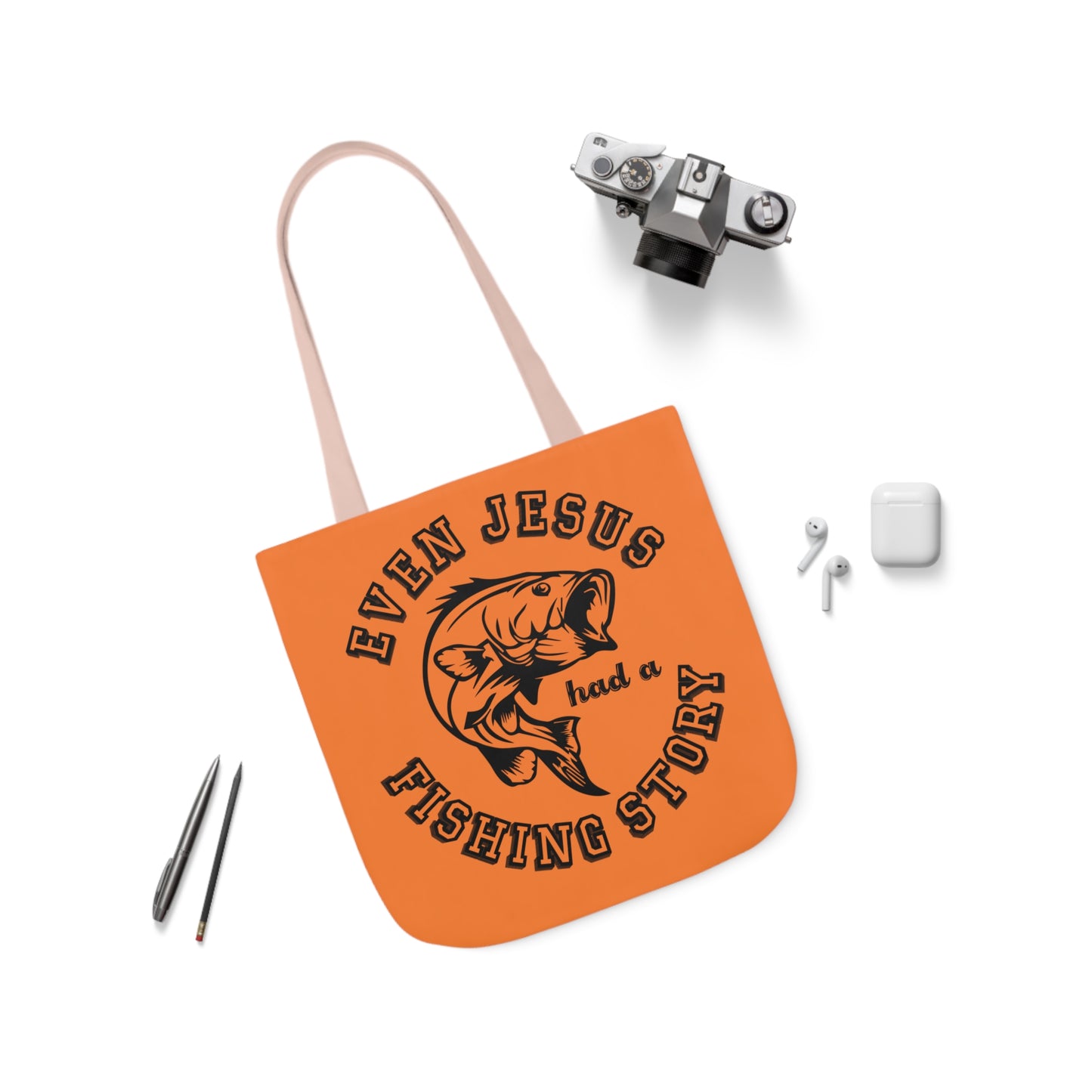 Fishing - Canvas Tote Bag, 5-Color Straps