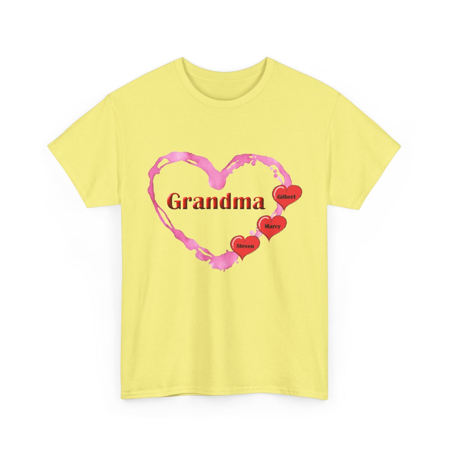 Grandma Love - Personalized - Unisex Heavy Cotton T-Shirt Mother's Day