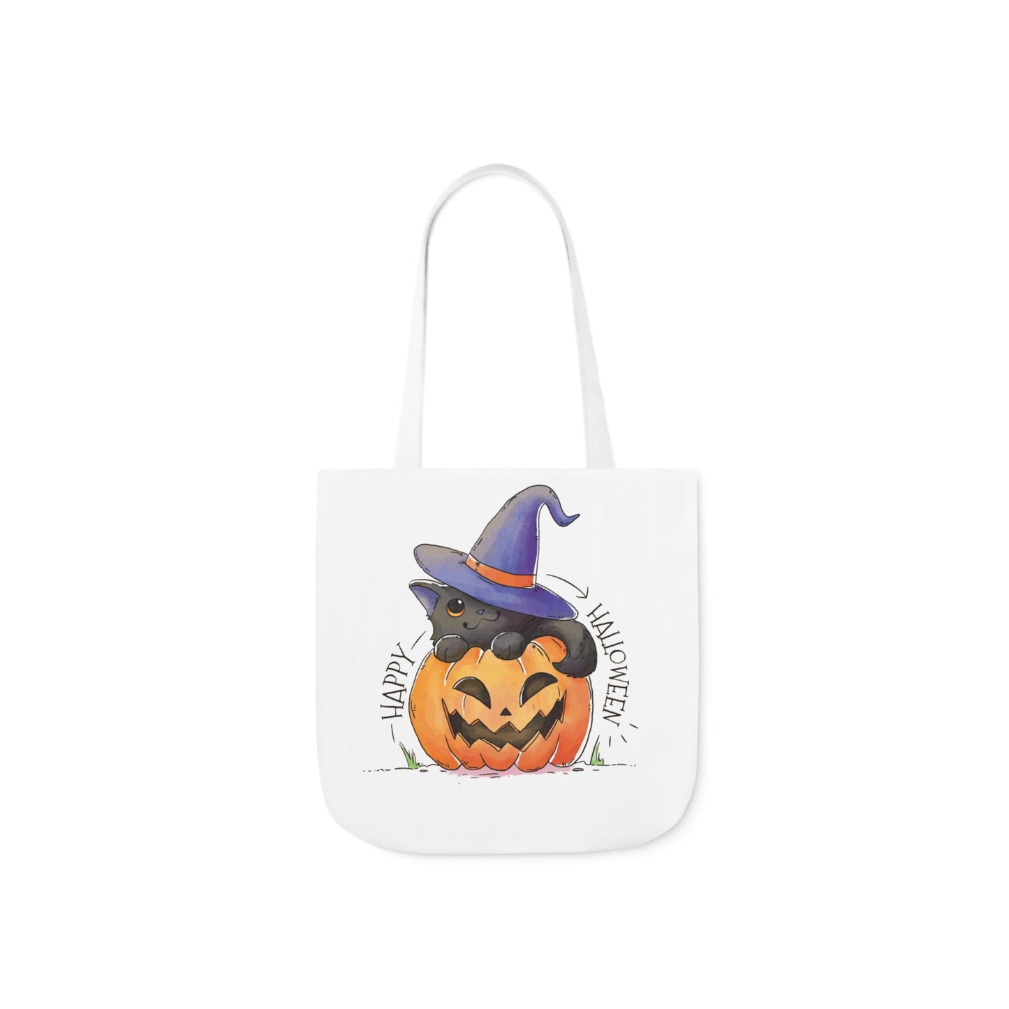 Happy Halloween - Canvas Tote Bag, 5-Color Straps - Halloween