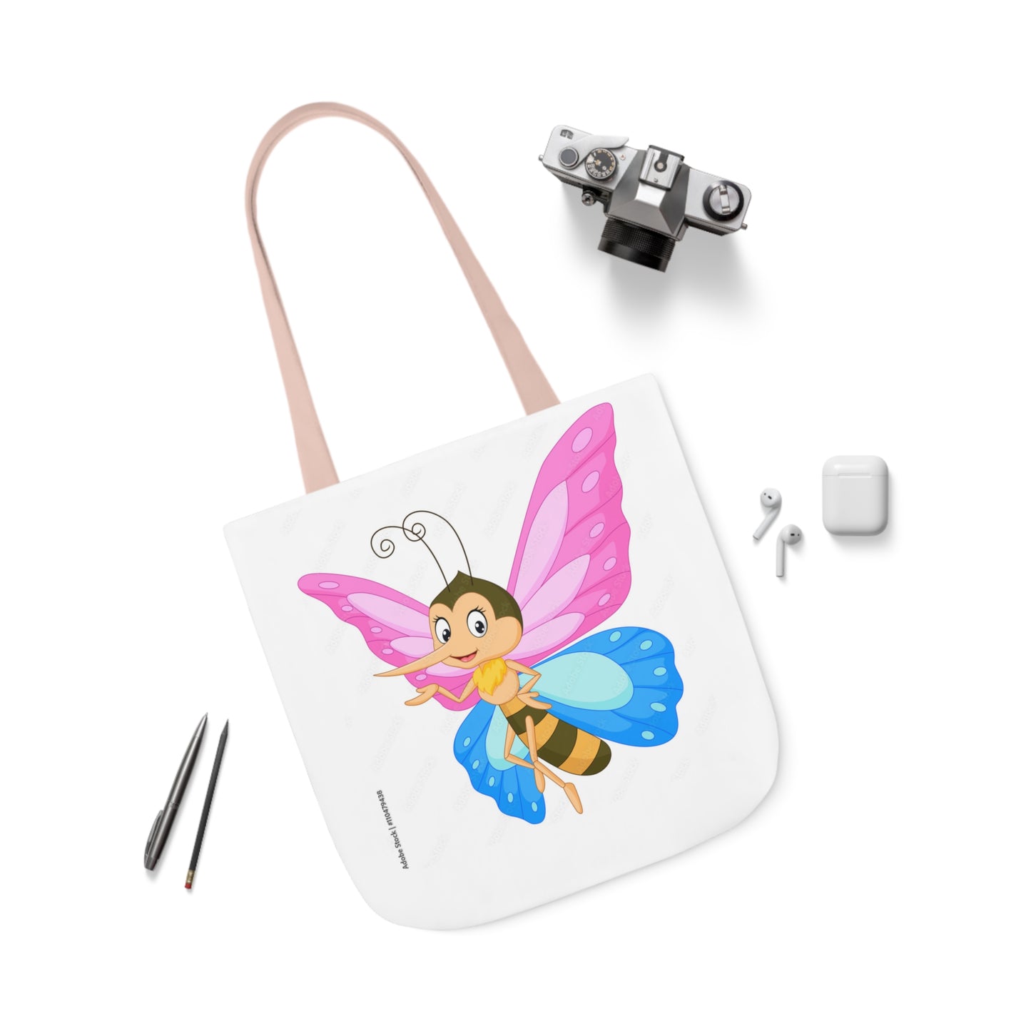 Fairy Bug - Canvas Tote Bag, 5-Color Straps