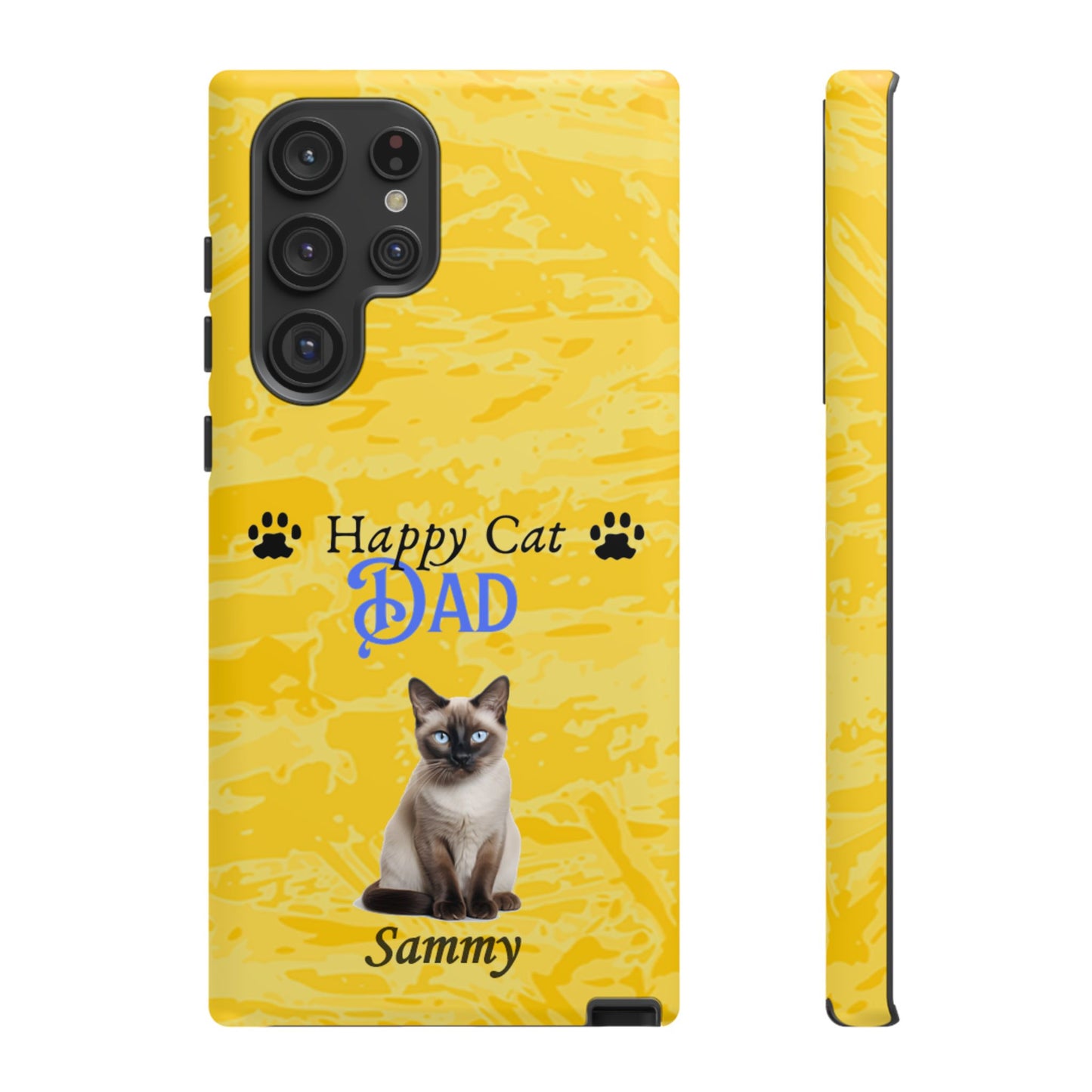 Happy Cat Dad - Personalized - Whimsical Phone Cases - Father's Day