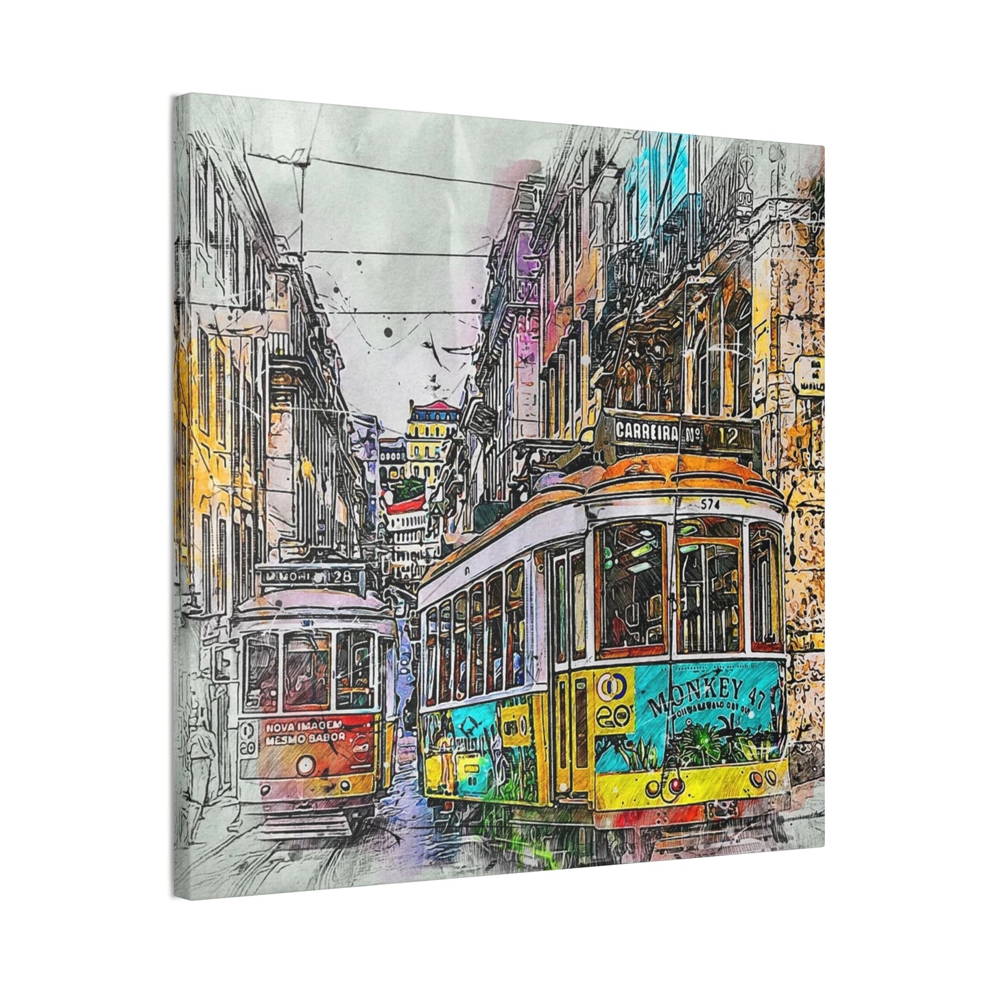 Street Cars - Canvas Stretched, 0.75"