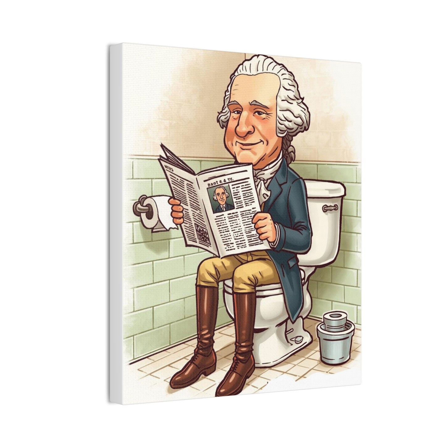 George on the pot - Canvas Stretched, 0.75" - Wall Art 2026 - Bathroom Humor