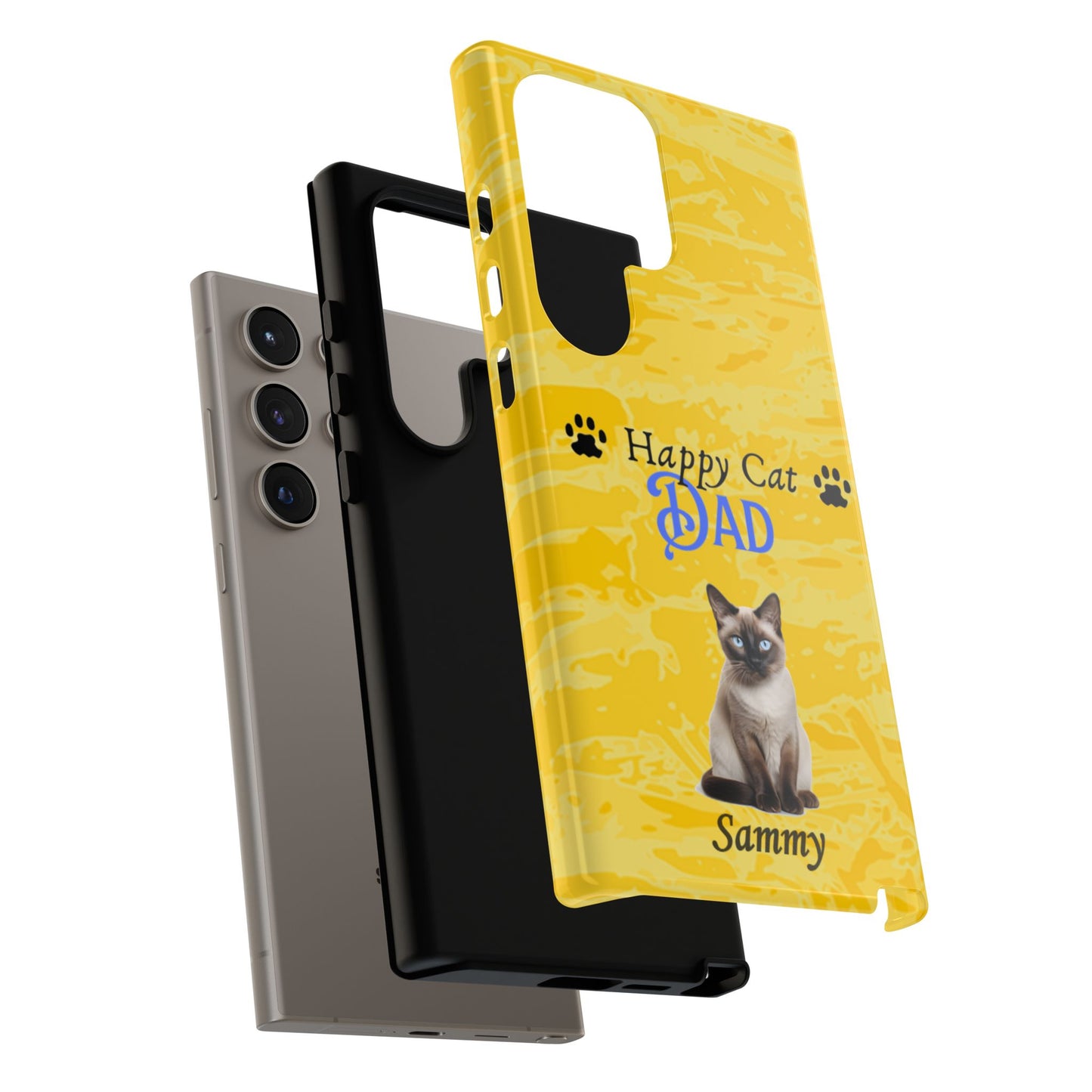 Happy Cat Dad - Personalized - Whimsical Phone Cases - Father's Day