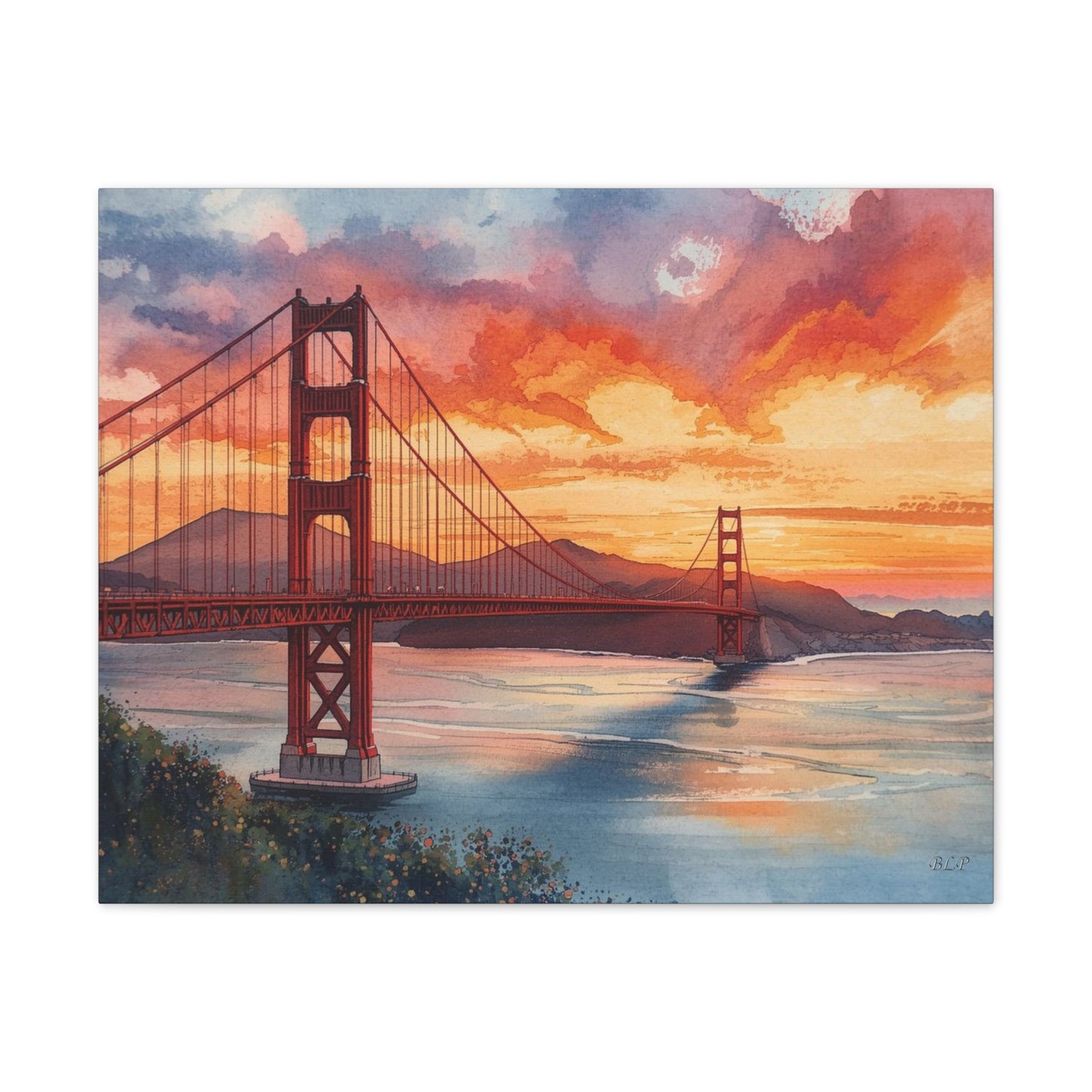 Golden Gate at Sunset = Canvas Stretched, 0.75" - Wall Art 2026 - Places
