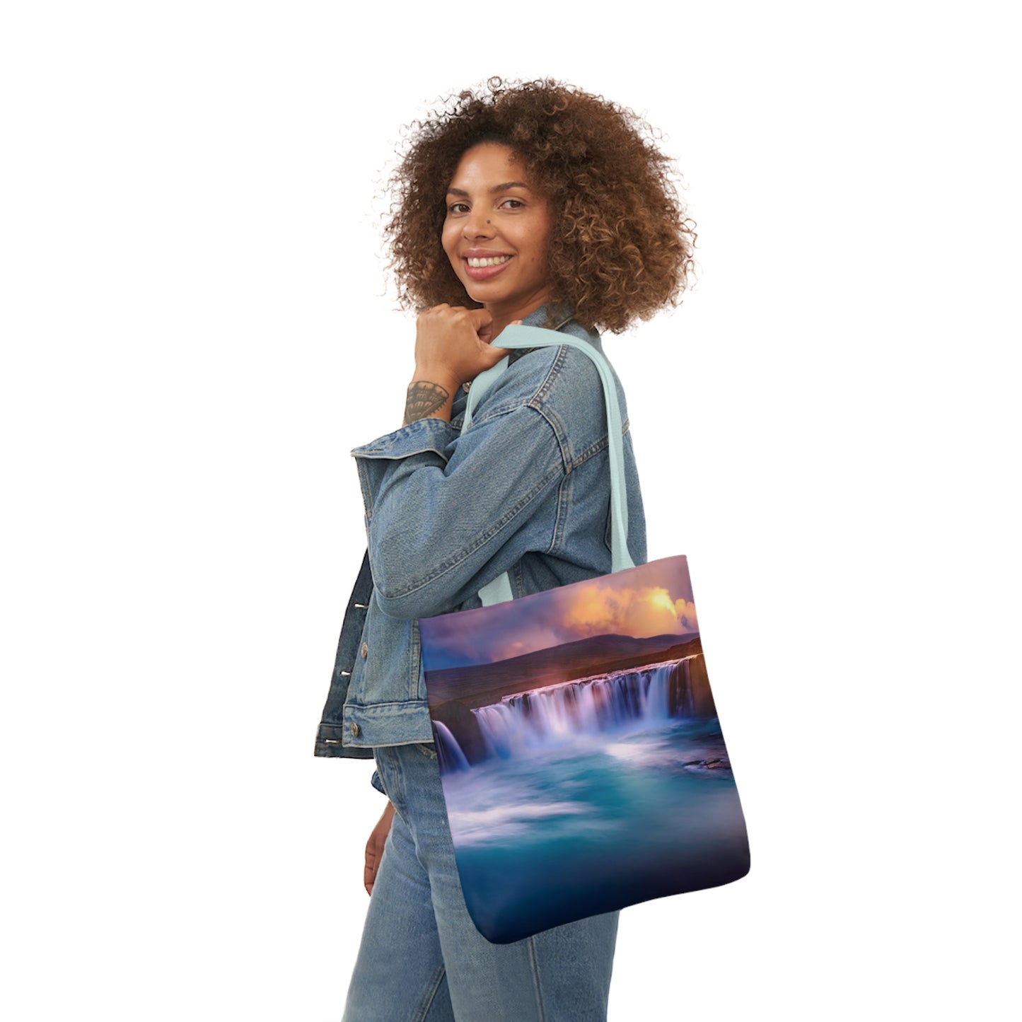 Waterfall - Canvas Tote Bag, 5-Color Straps