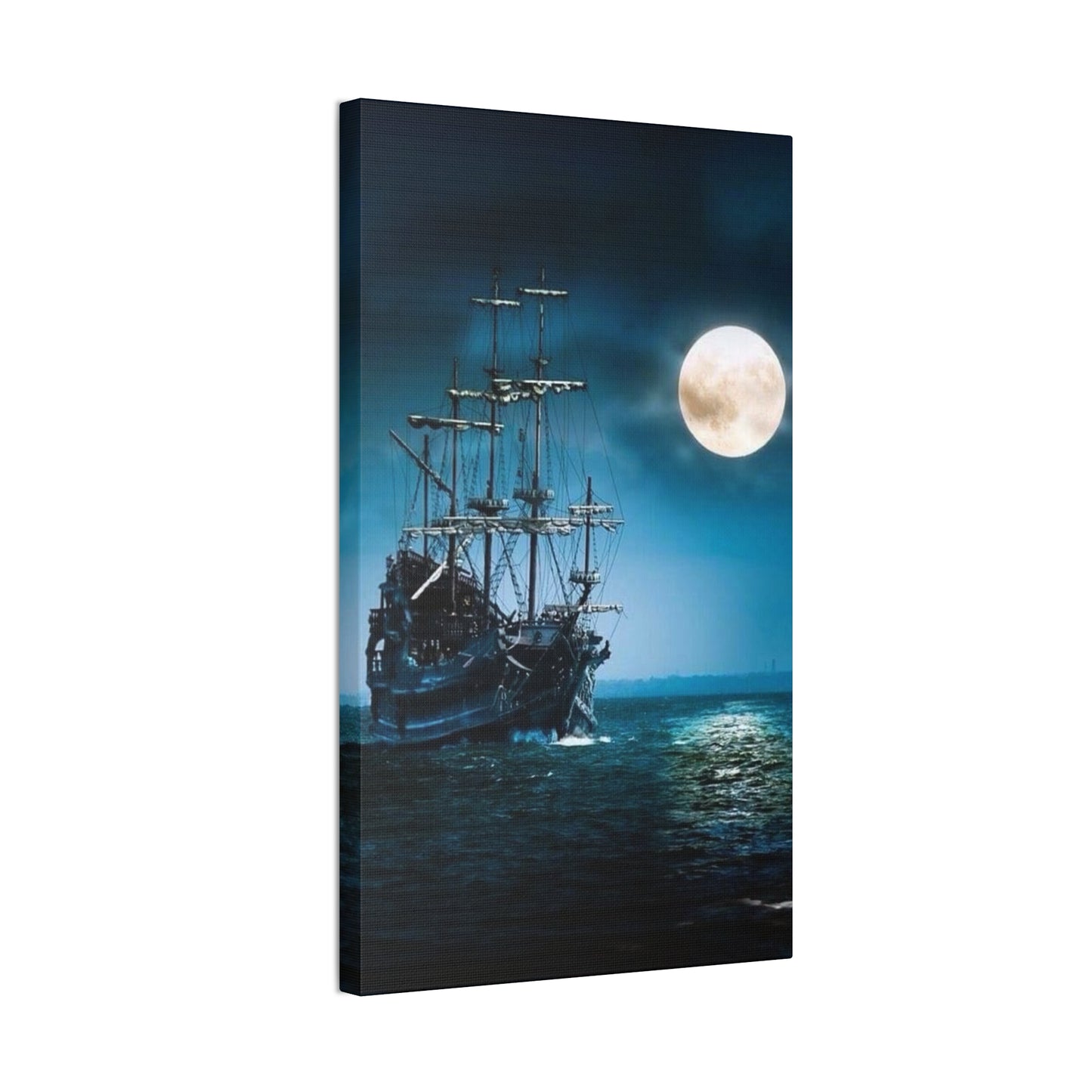 At Sea by Moonlight - Canvas Stretched, 0.75"