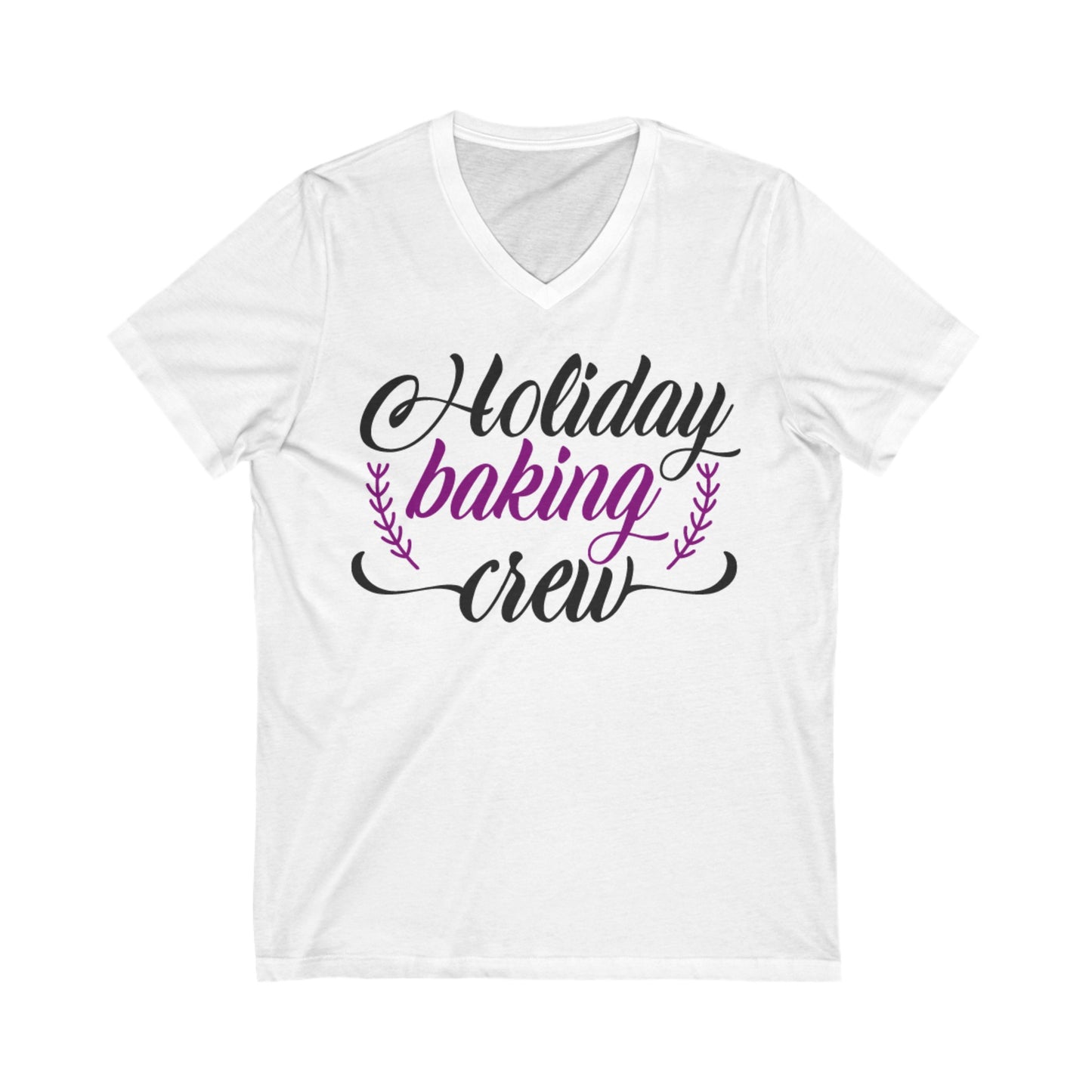 Holiday Baking Crew - Unisex Jersey Short Sleeve V-Neck Tee Christmas