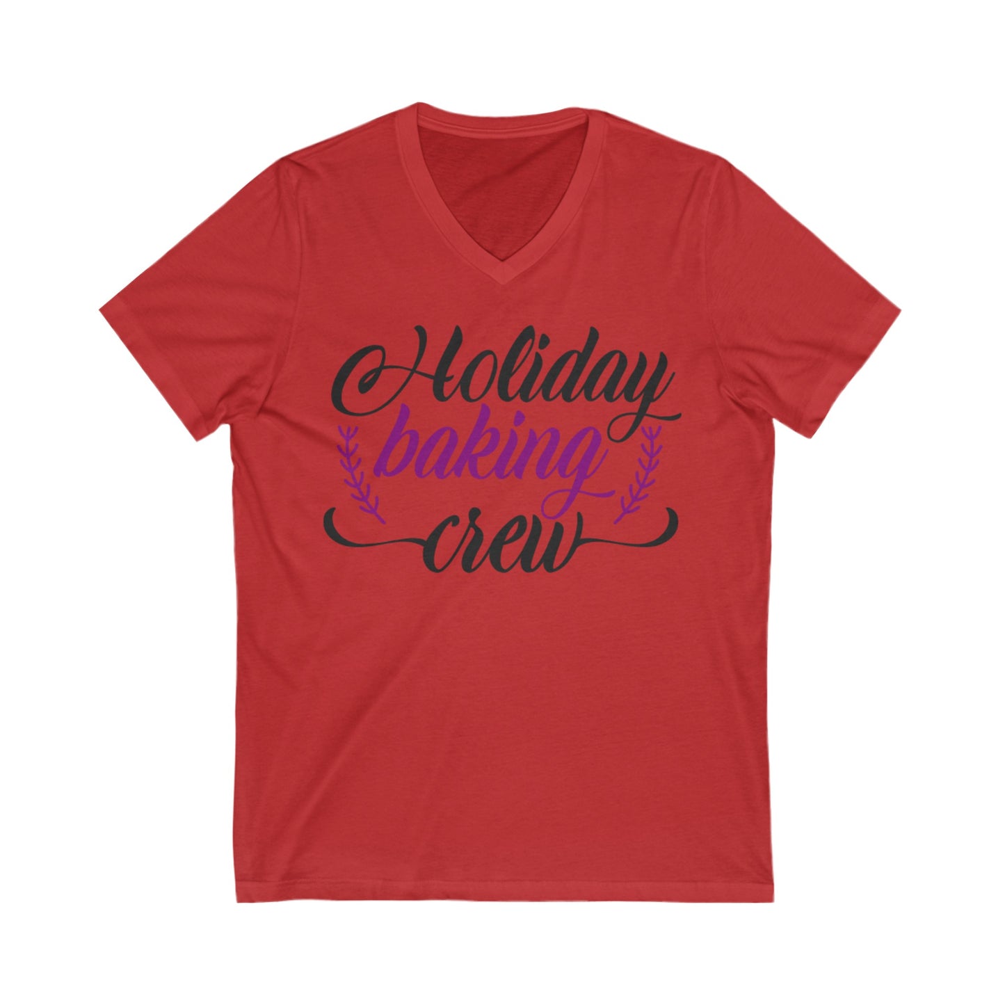 Holiday Baking Crew - Unisex Jersey Short Sleeve V-Neck Tee Christmas