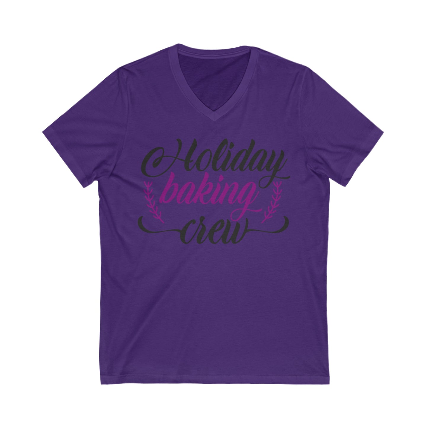 Holiday Baking Crew - Unisex Jersey Short Sleeve V-Neck Tee Christmas