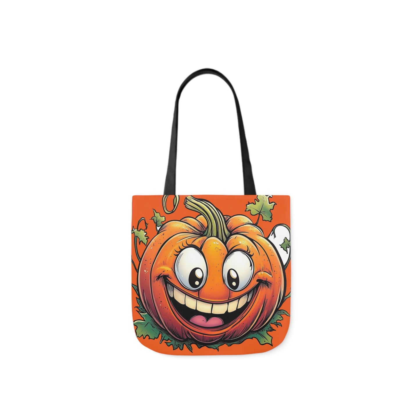 Happy Pumpkin - Canvas Tote Bag, 5-Color Straps - Halloween