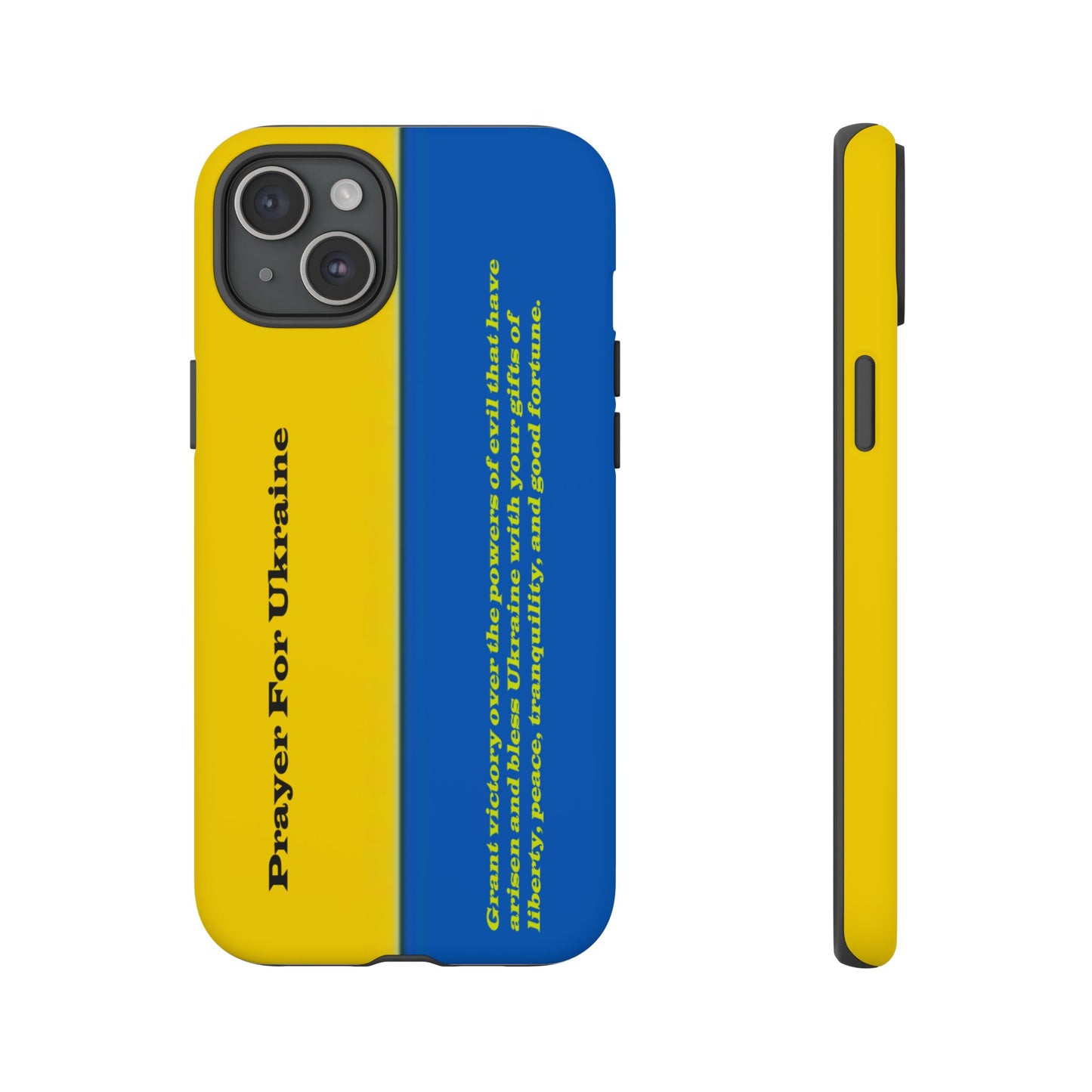 Flag of Ukraine with Prayer - Flag Phone Cases