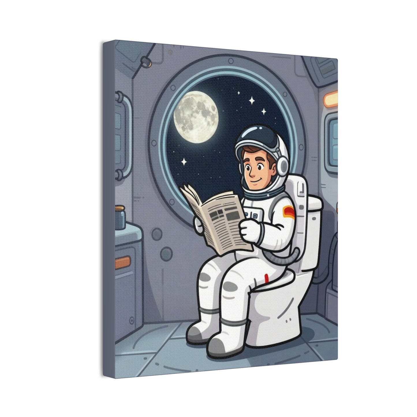 Space Library - Canvas Stretched, 0.75" - Wall Art 2026 - Bathroom Humor