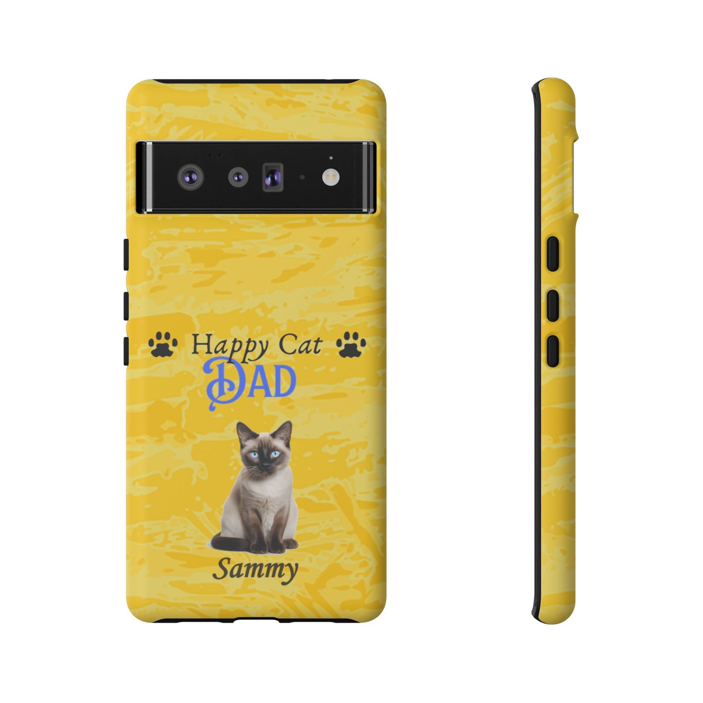 Happy Cat Dad - Personalized - Whimsical Phone Cases - Father's Day