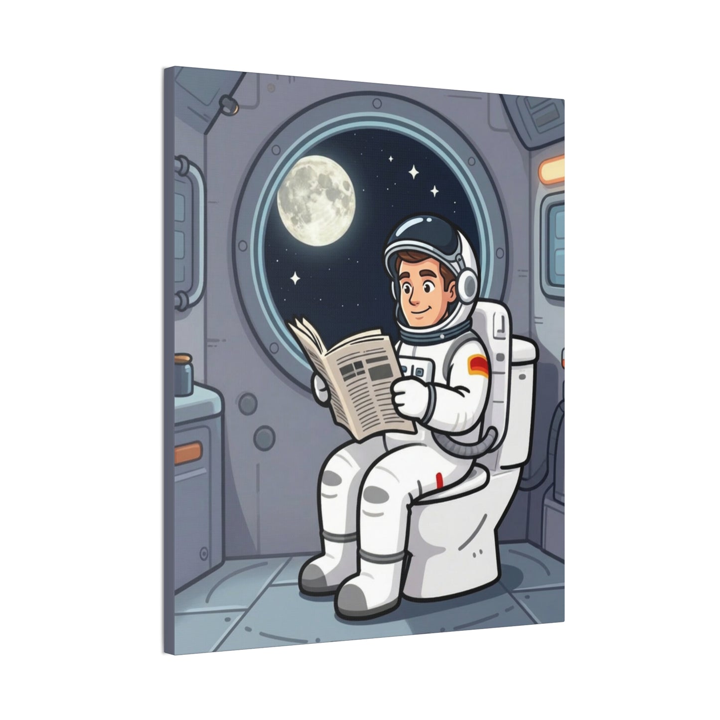 Space Library - Canvas Stretched, 0.75" - Wall Art 2026 - Bathroom Humor