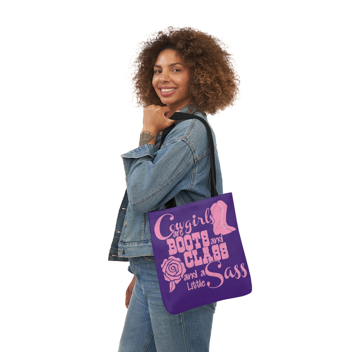 Cowgirl - Canvas Tote Bag, 5-Color Straps