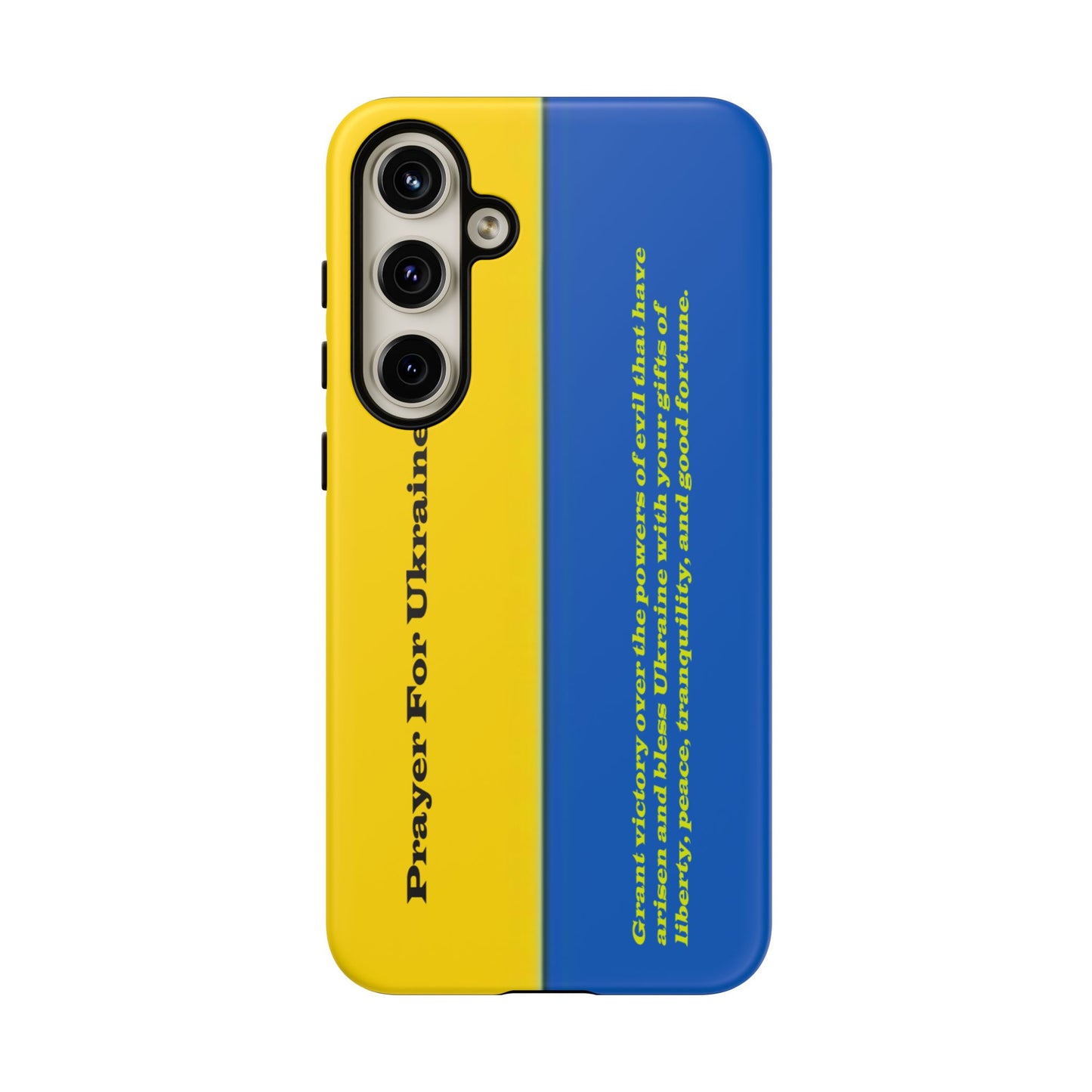 Flag of Ukraine with Prayer - Flag Phone Cases