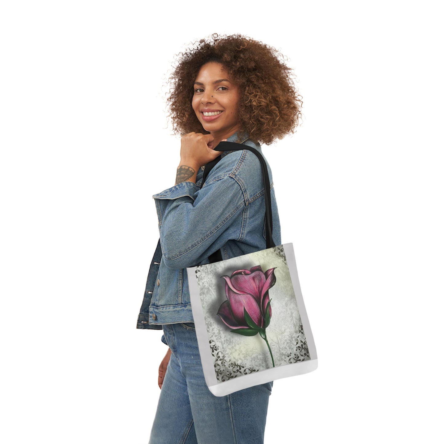 Rose - Canvas Tote Bag, 5-Color Straps