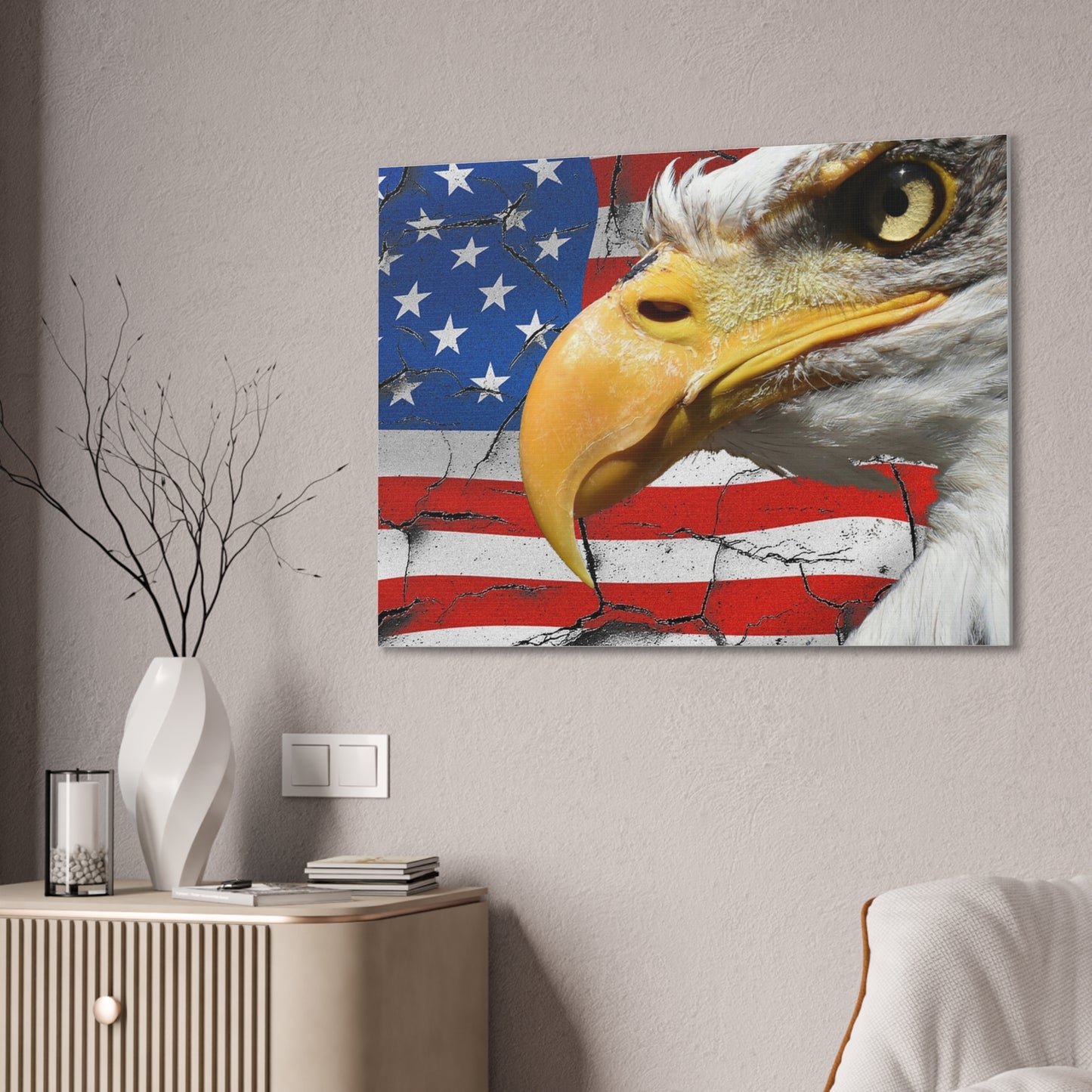 American Eagle - Canvas Stretched, 0.75" -  Military