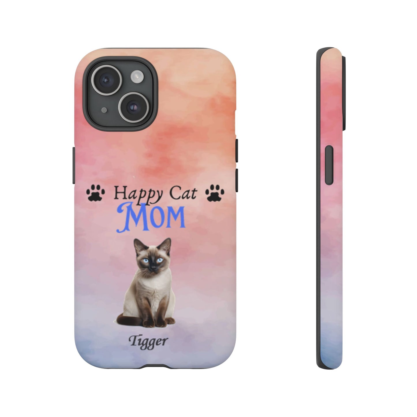 Happy Cat Mom - Personalized - Whimsical Phone Cases - Mother's Day