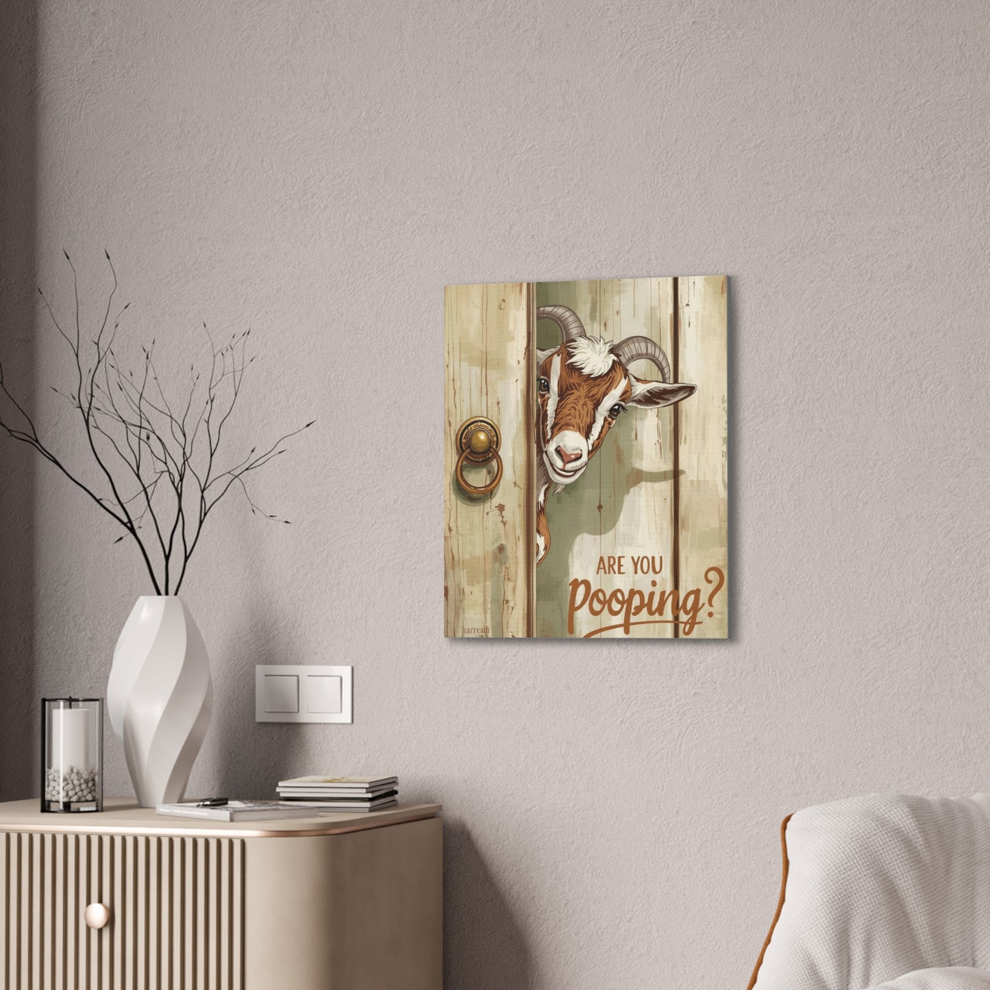 Are You Pooping - Canvas Stretched, 0.75" - 2026 Wall Art - Bathroom Humor