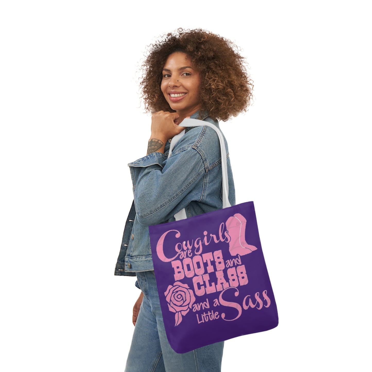 Cowgirl - Canvas Tote Bag, 5-Color Straps