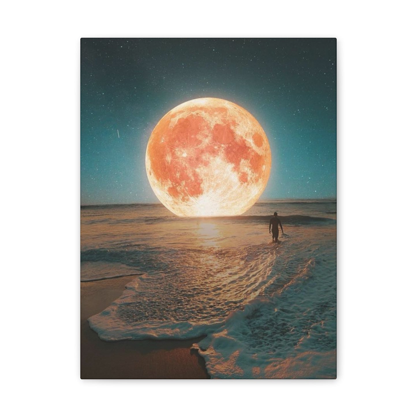 Moon on the water - Canvas Stretched, 0.75"