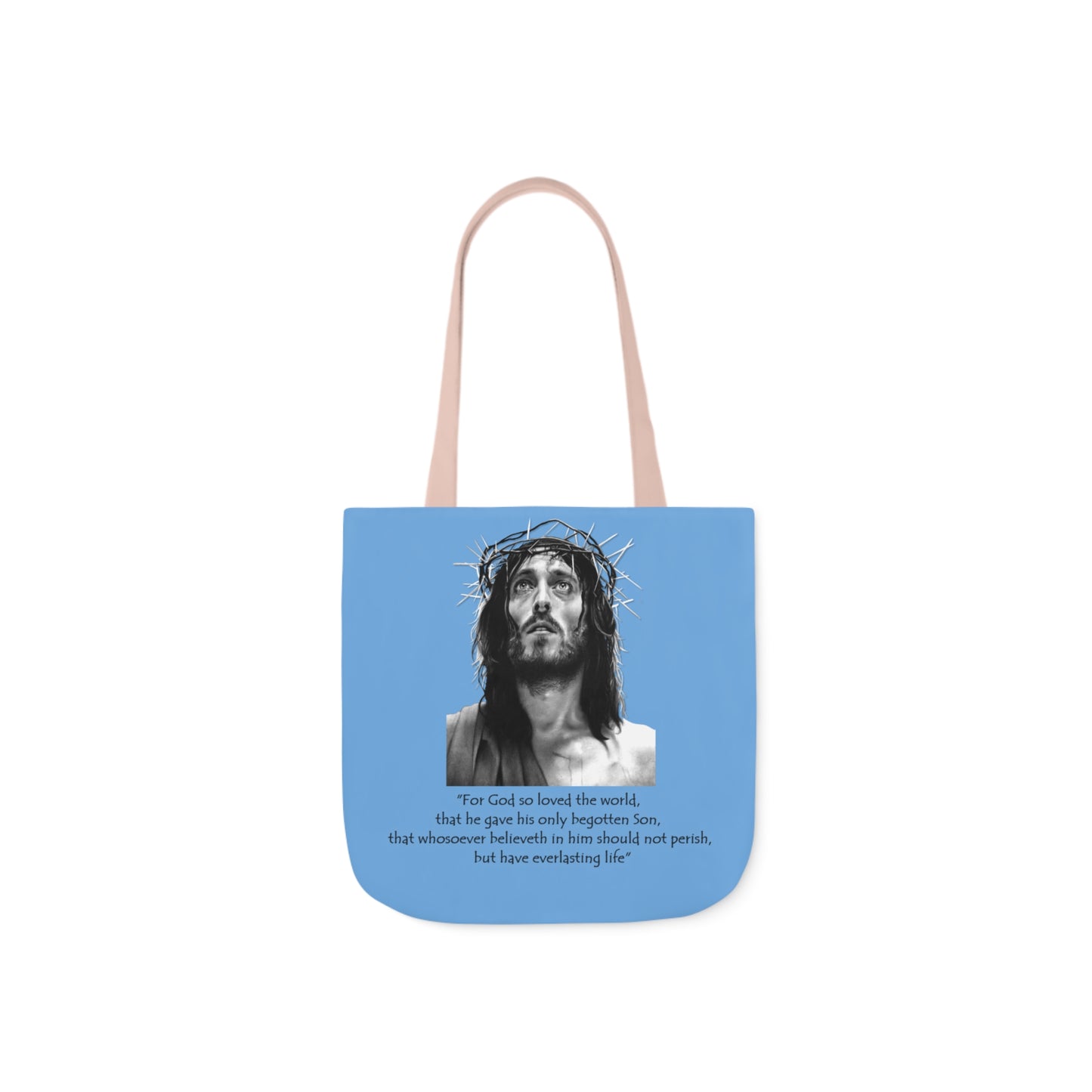 John 3:16 - Canvas Tote Bag, 5-Color Straps - Religion - Easter