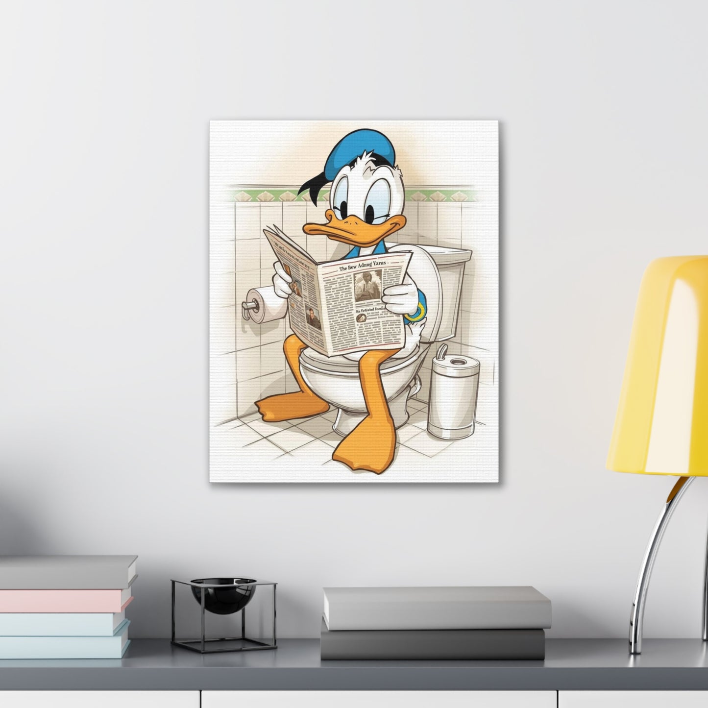 Duck in the Library - Canvas Stretched, 0.75 - Wall Art 2026 - Bathroom Humor"
